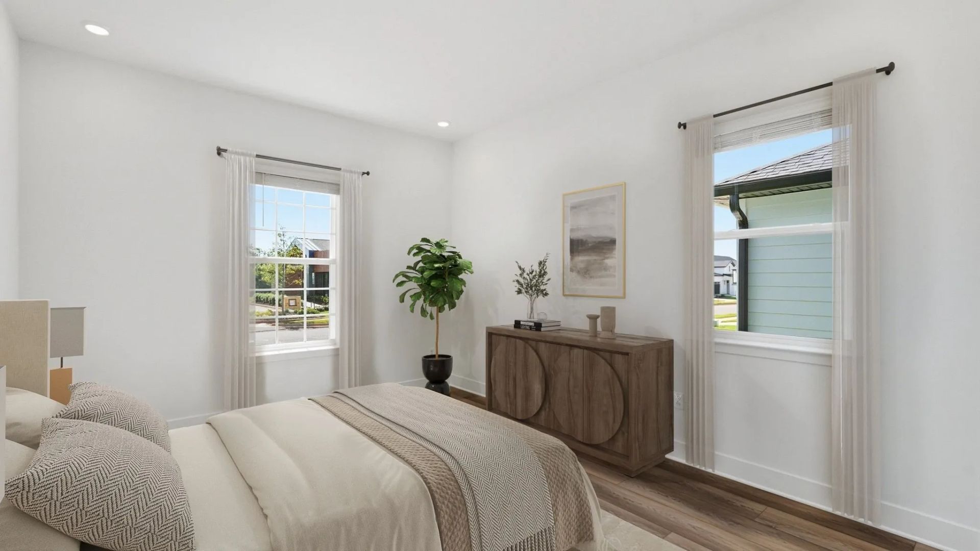 Virtually Staged Guest Bed