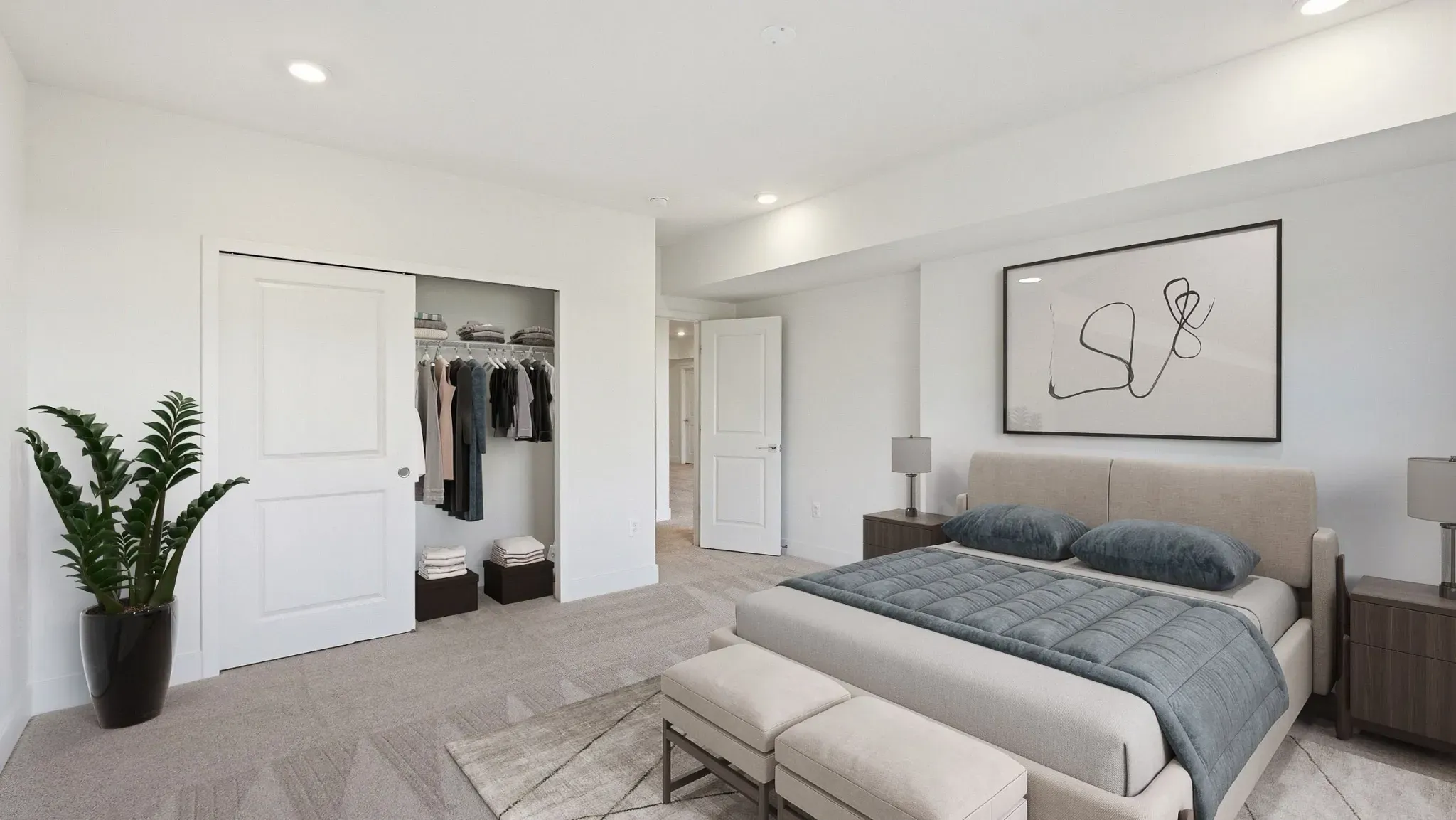 Virtually Staged Primary Bed