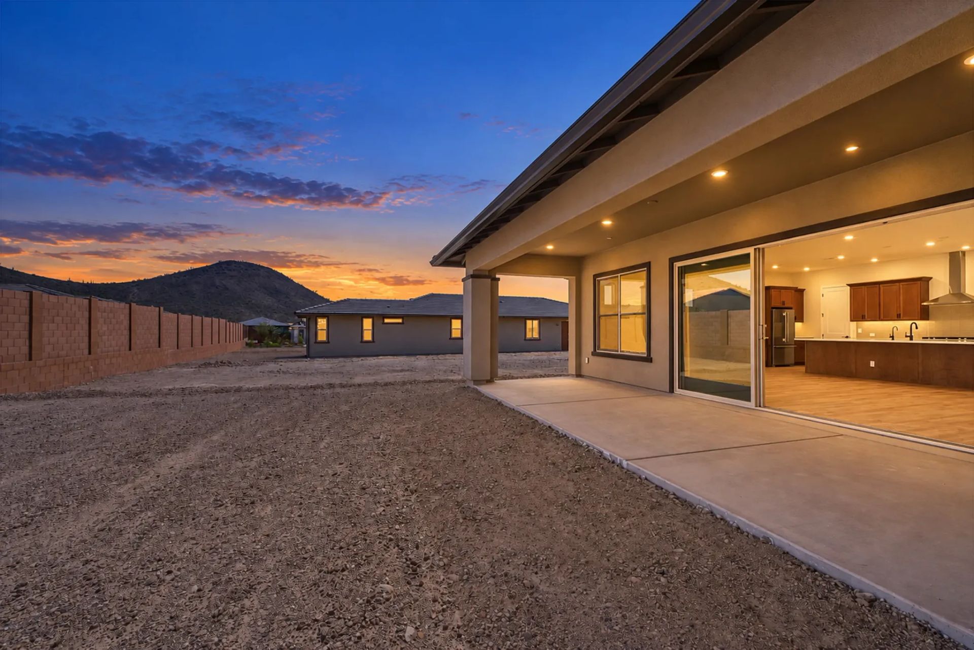 Trilogy Ridgecrest Discover HS 124 Patio Dusk