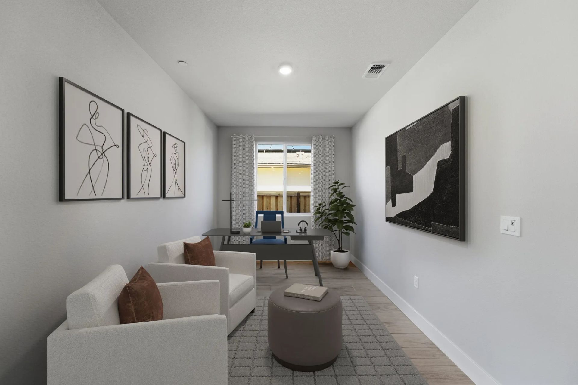 Virtually Staged Den