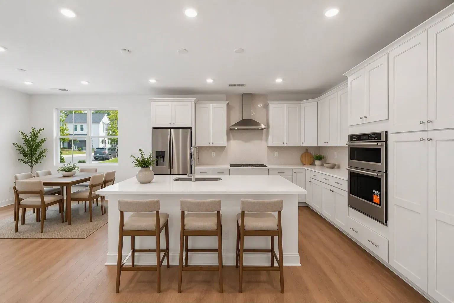 Virtually Staged Kitchen and Dining