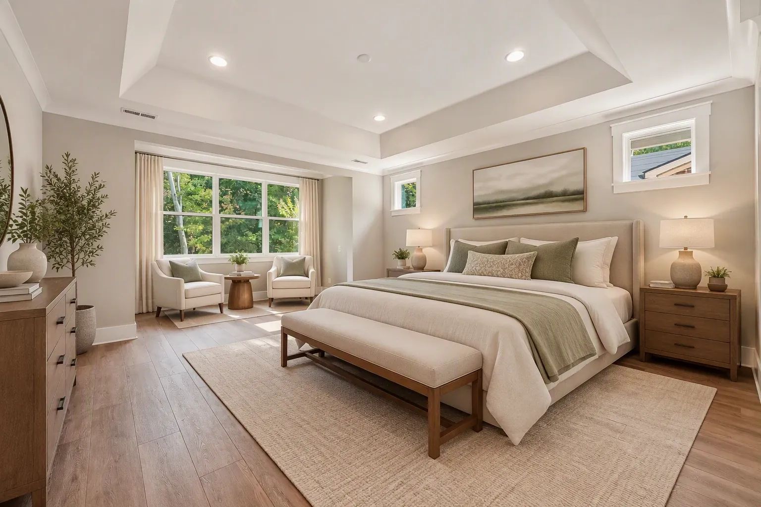 Virtually Staged Primary Bedroom