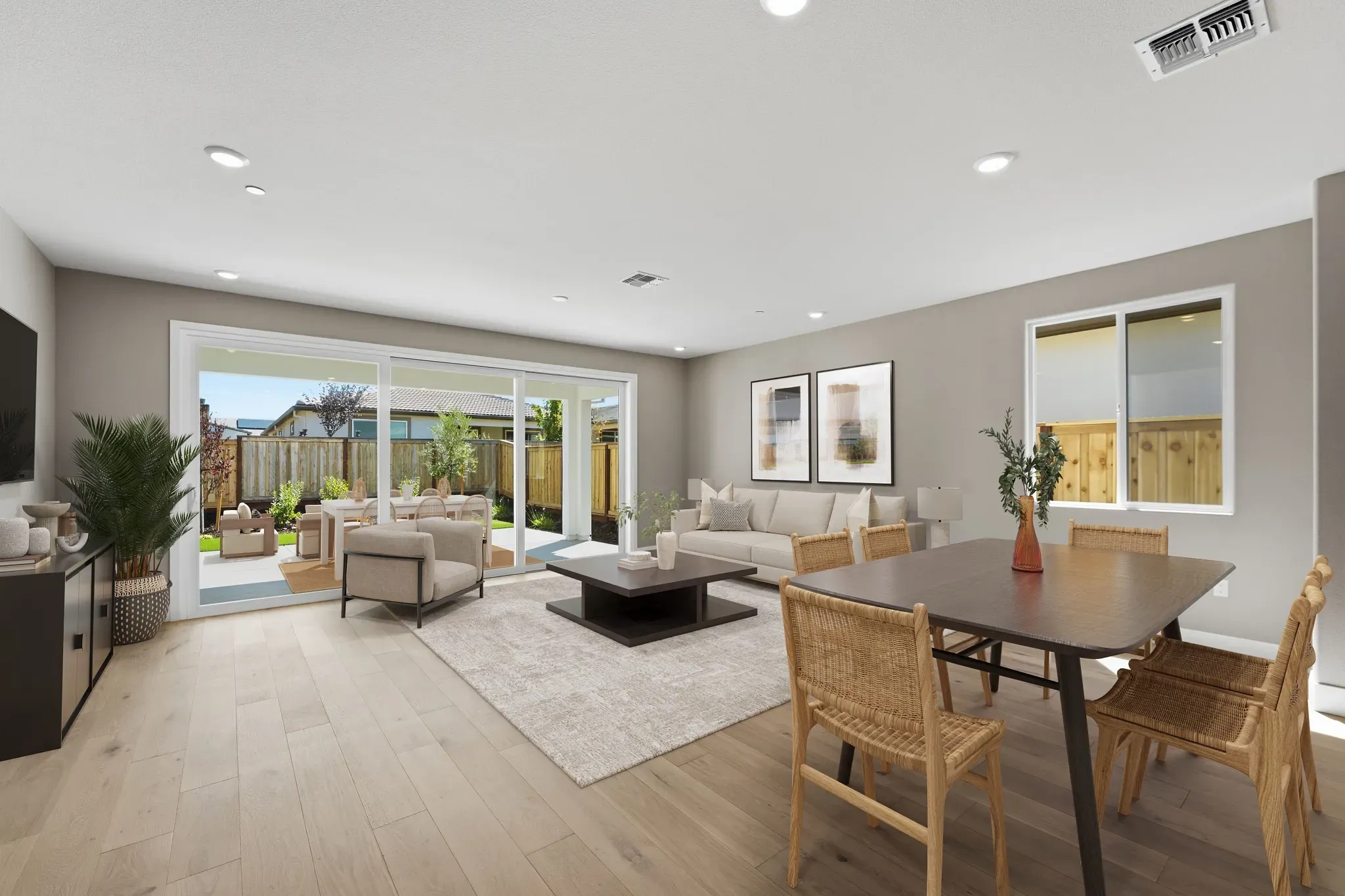 Great Room & Dining Virtually Staged