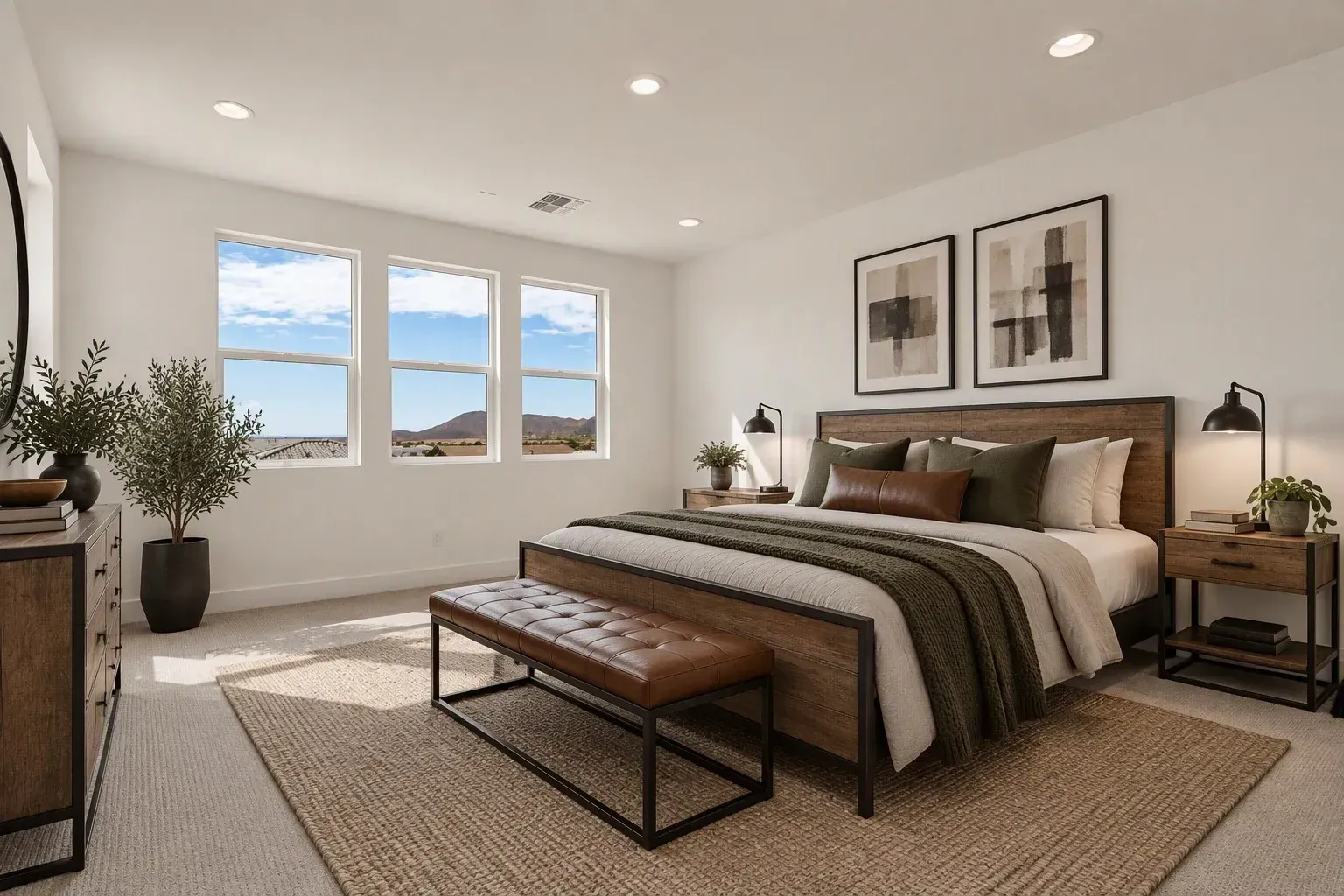 Virtually Staged Primary Bedroom