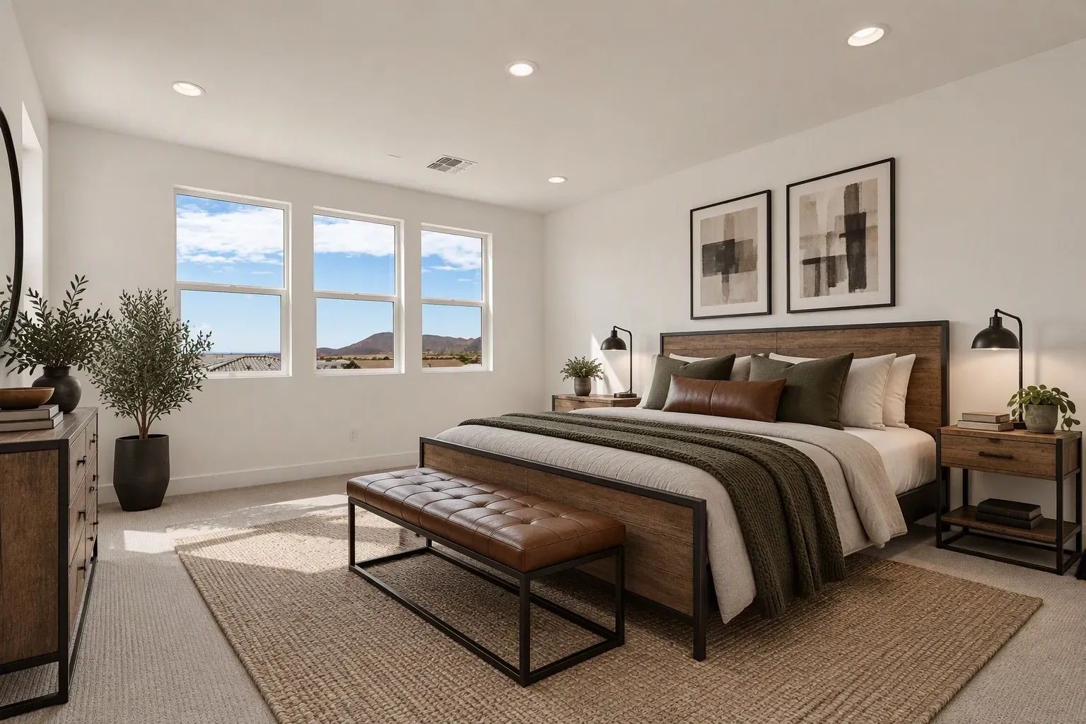 Virtually Staged Primary Bedroom
