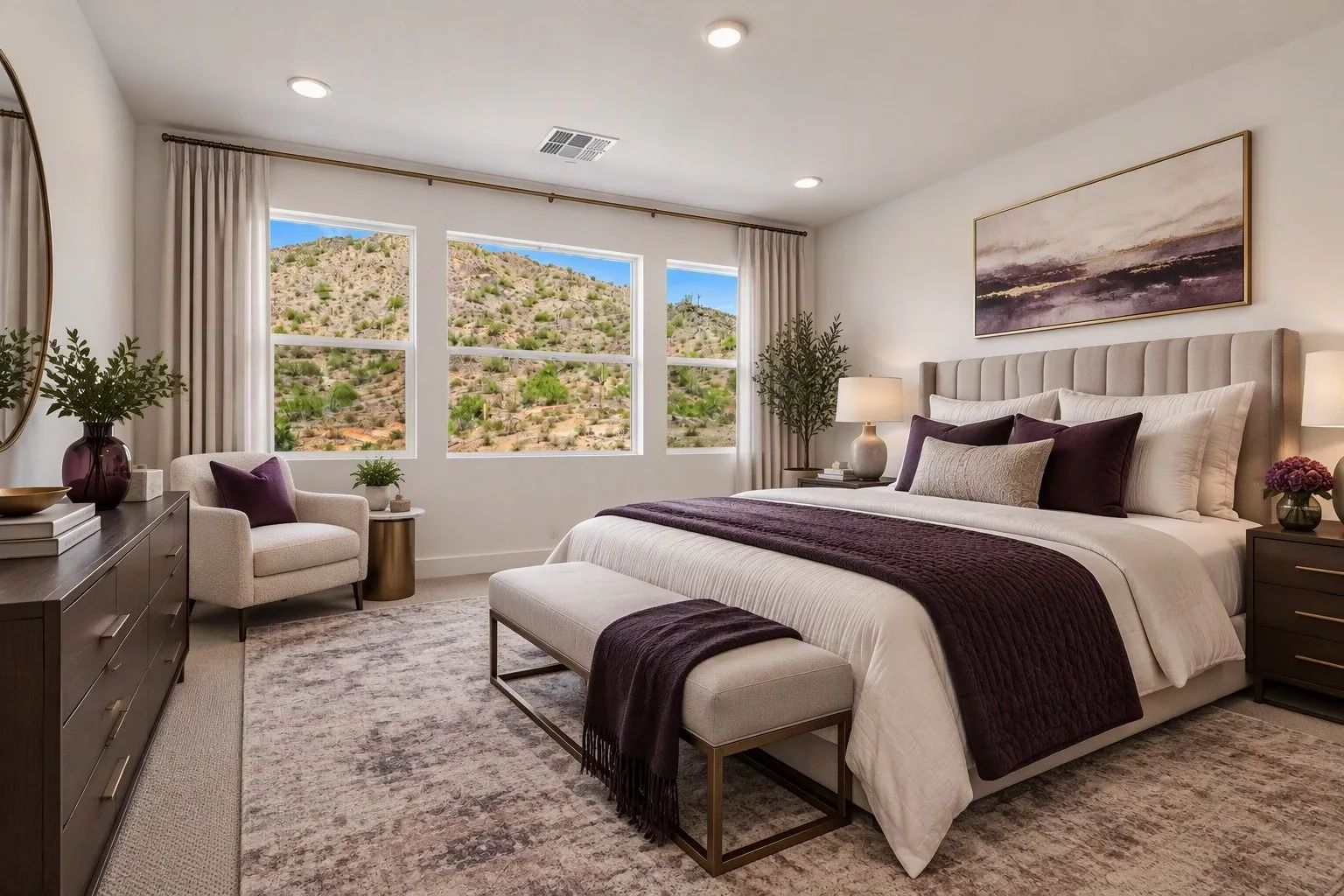 Virtually Staged Primary Bedroom
