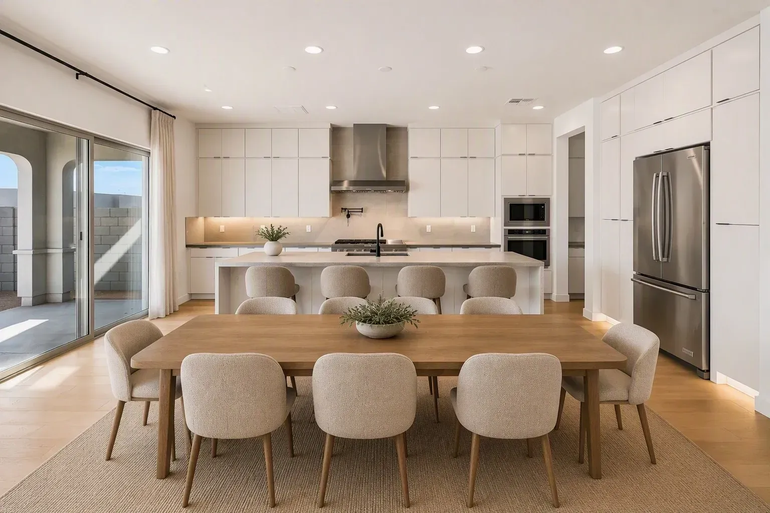 Kitchen and Dining Virtually Staged