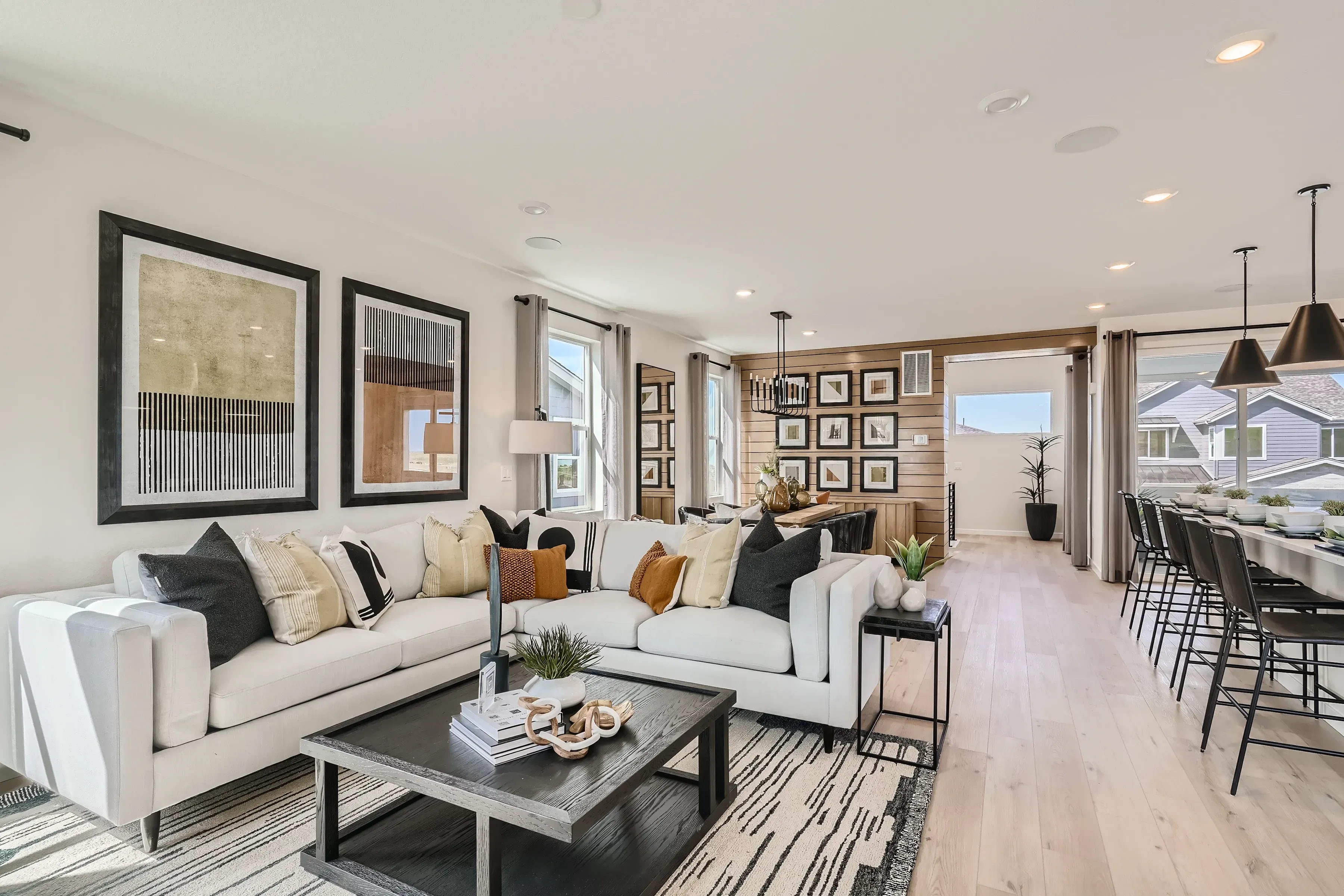 Lola Model Great Room, Kitchen + Dining