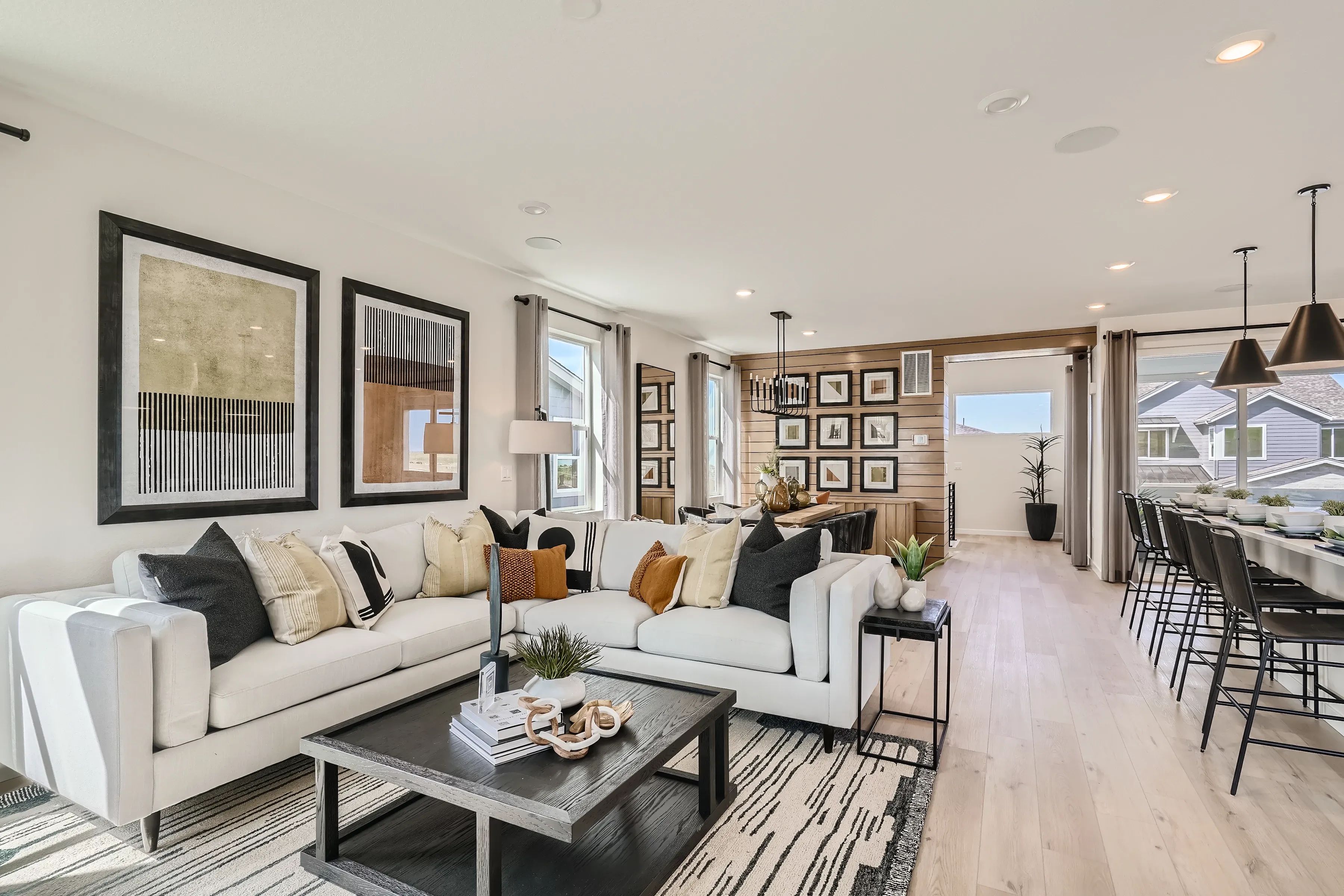 Lola Model Great Room, Kitchen + Dining