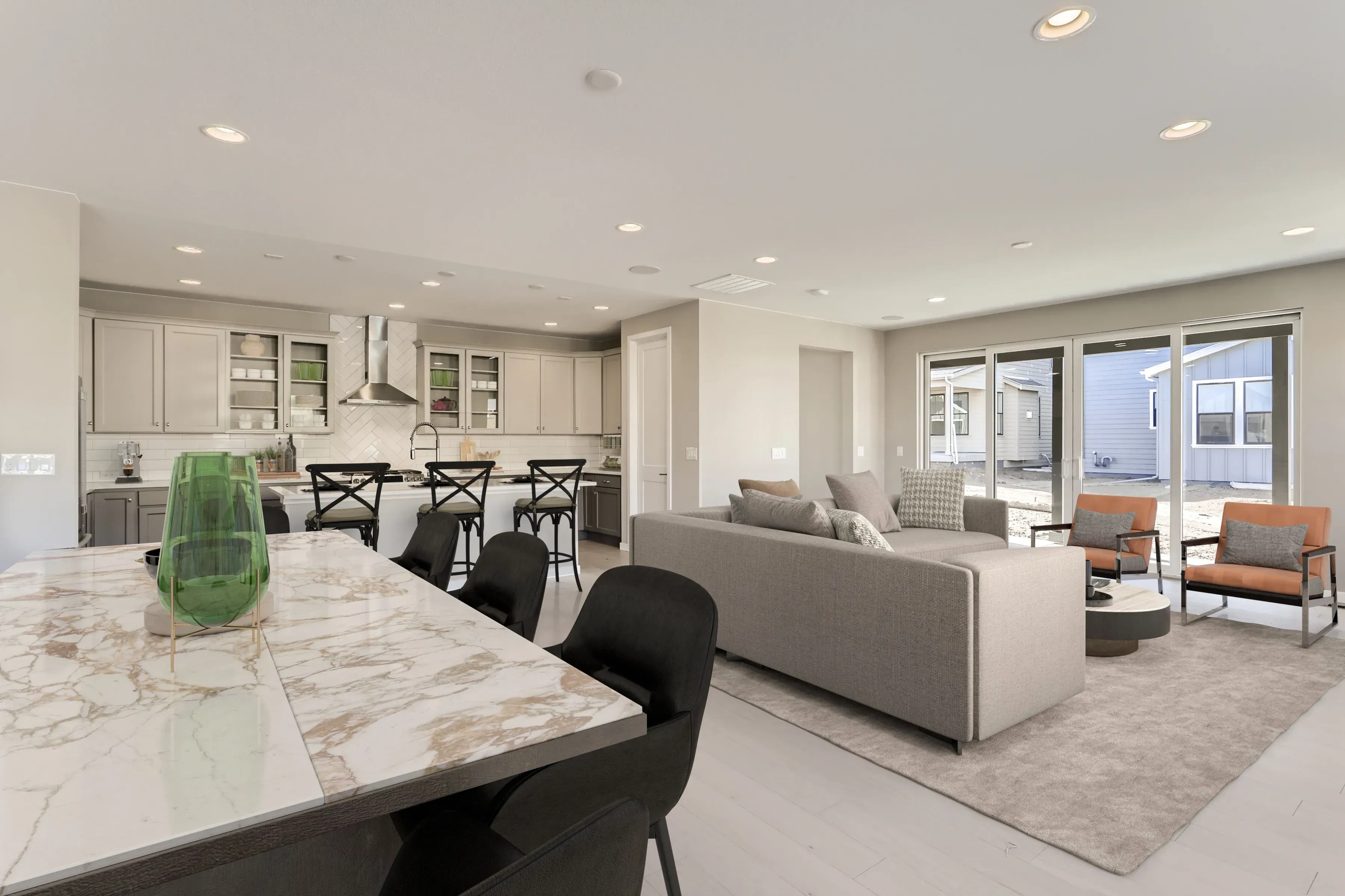 Dining, Great Room + Kitchen