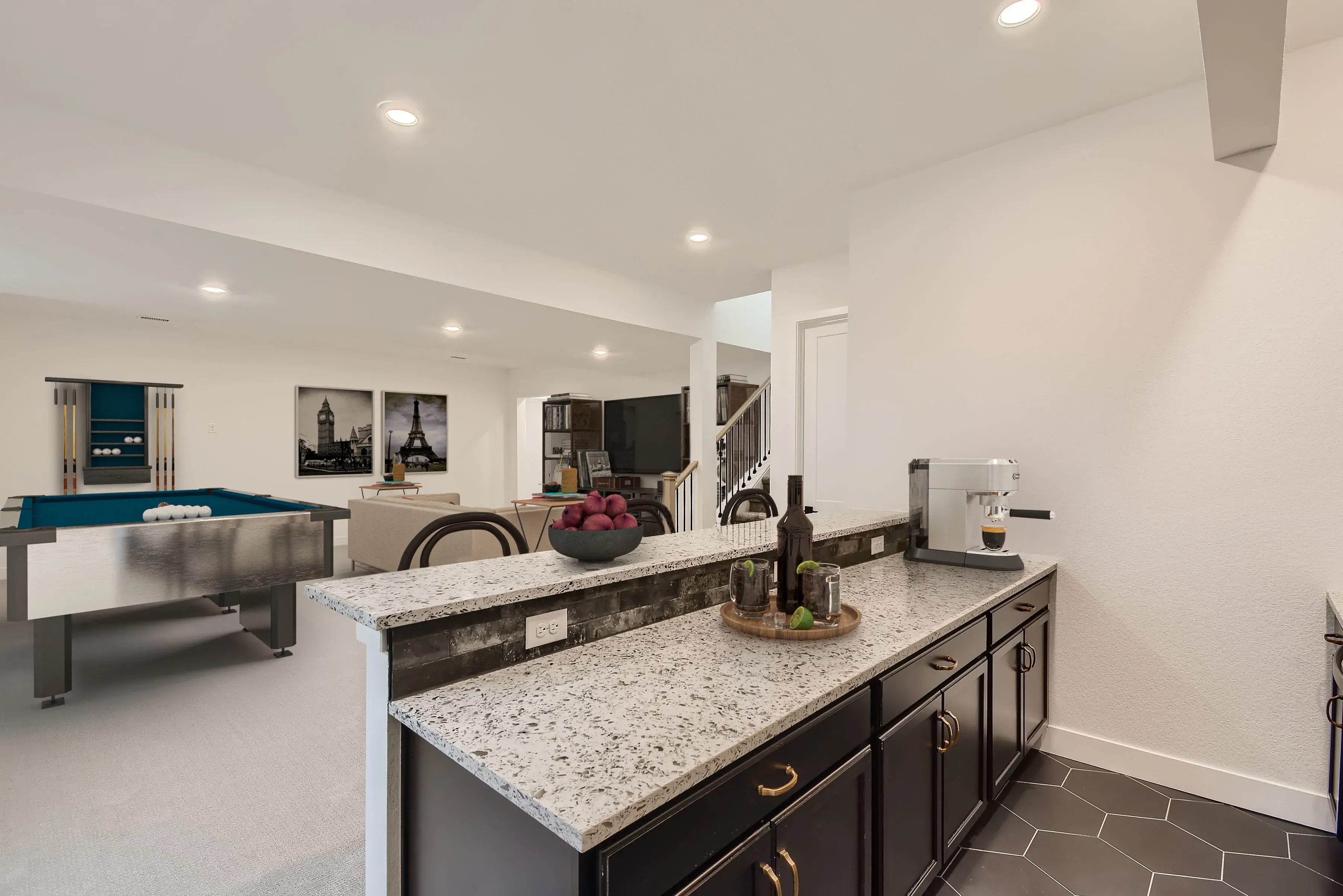 Crimson Sky Finished Basement + Wet Bar