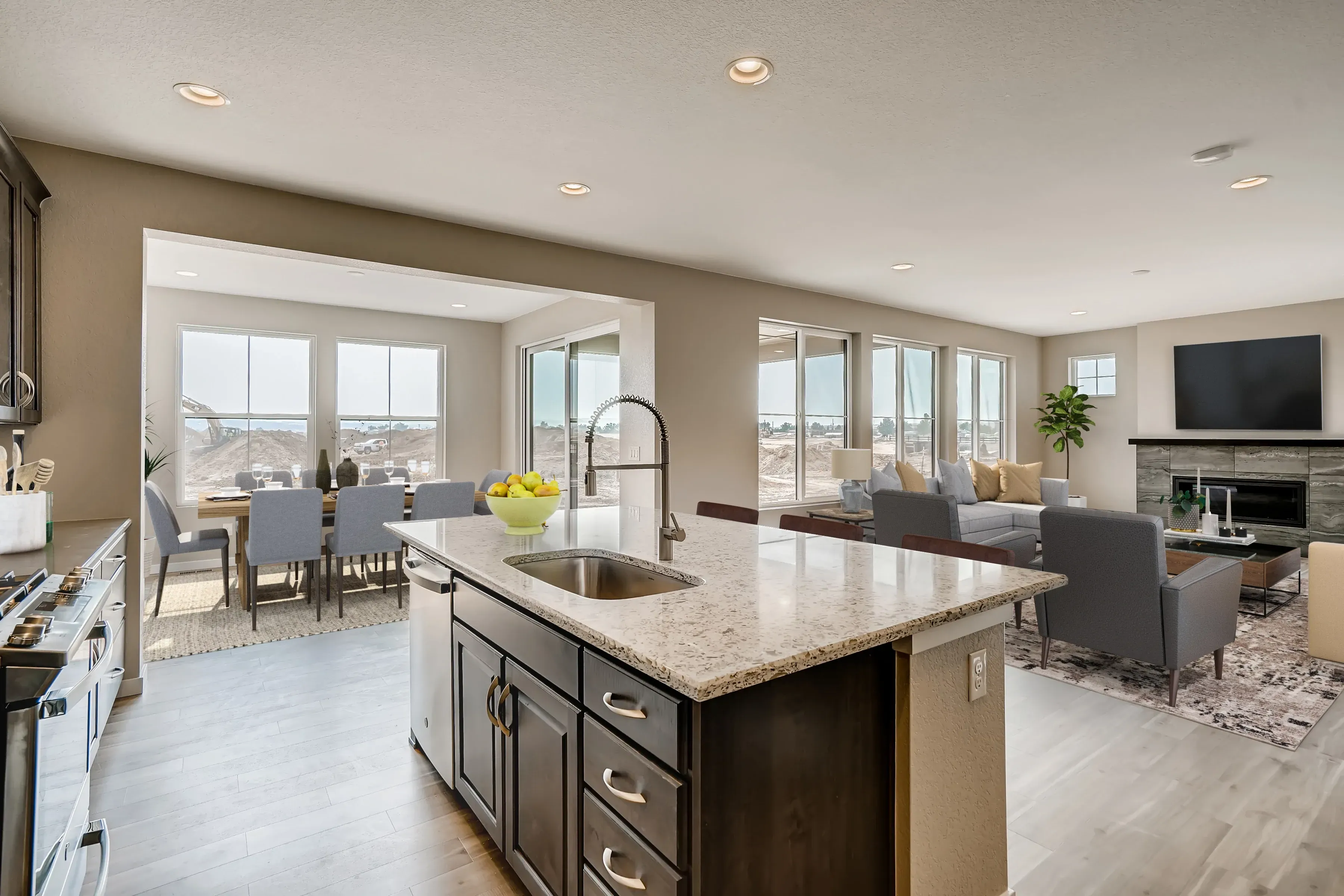 Kitchen, Dining + Great Room