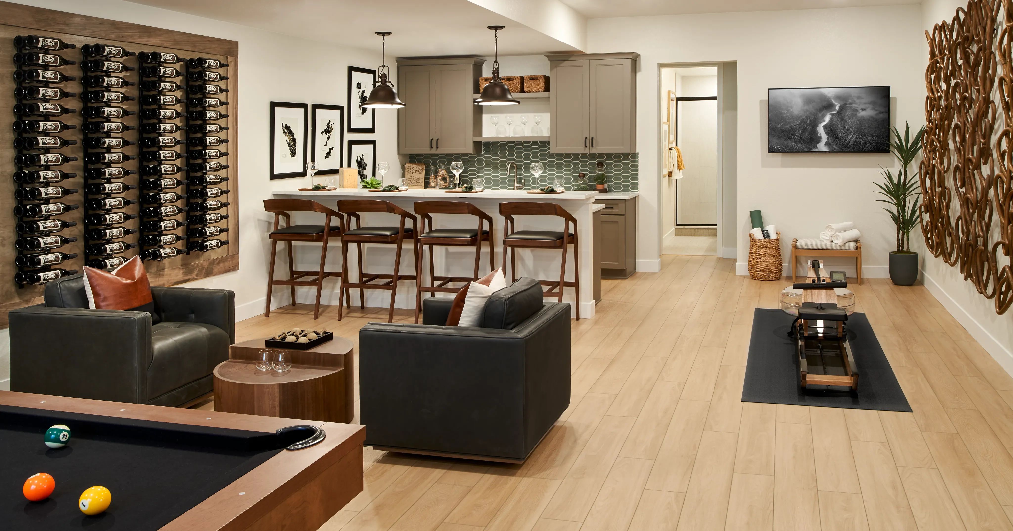 Brookside Basement Rec Room + Wet Bar