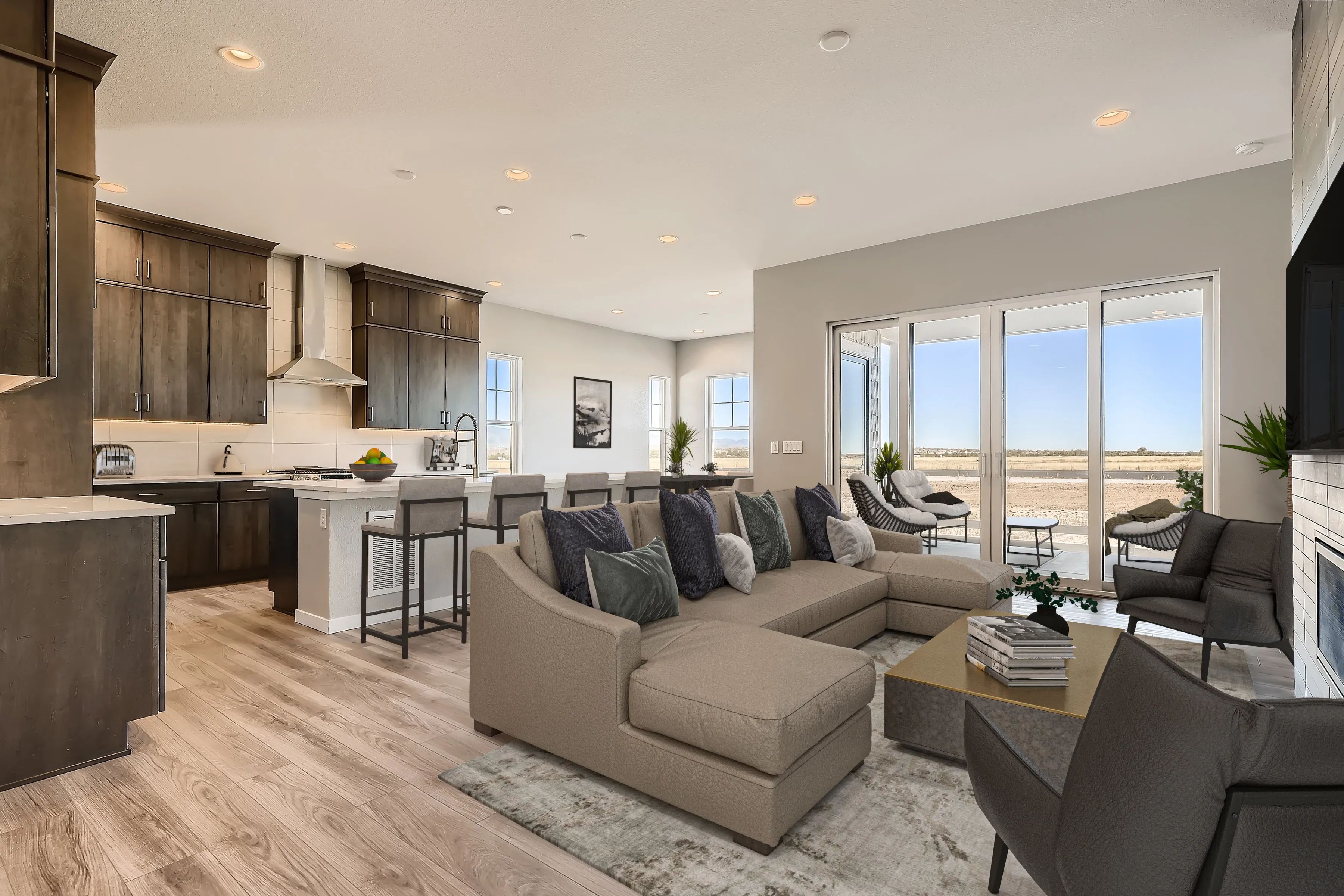 Setting Sun Great Room, Kitchen + Dining