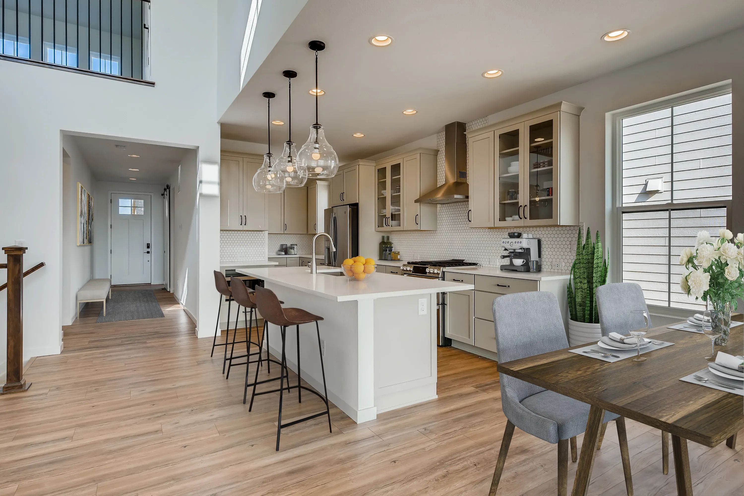 Foyer, Kitchen + Dining