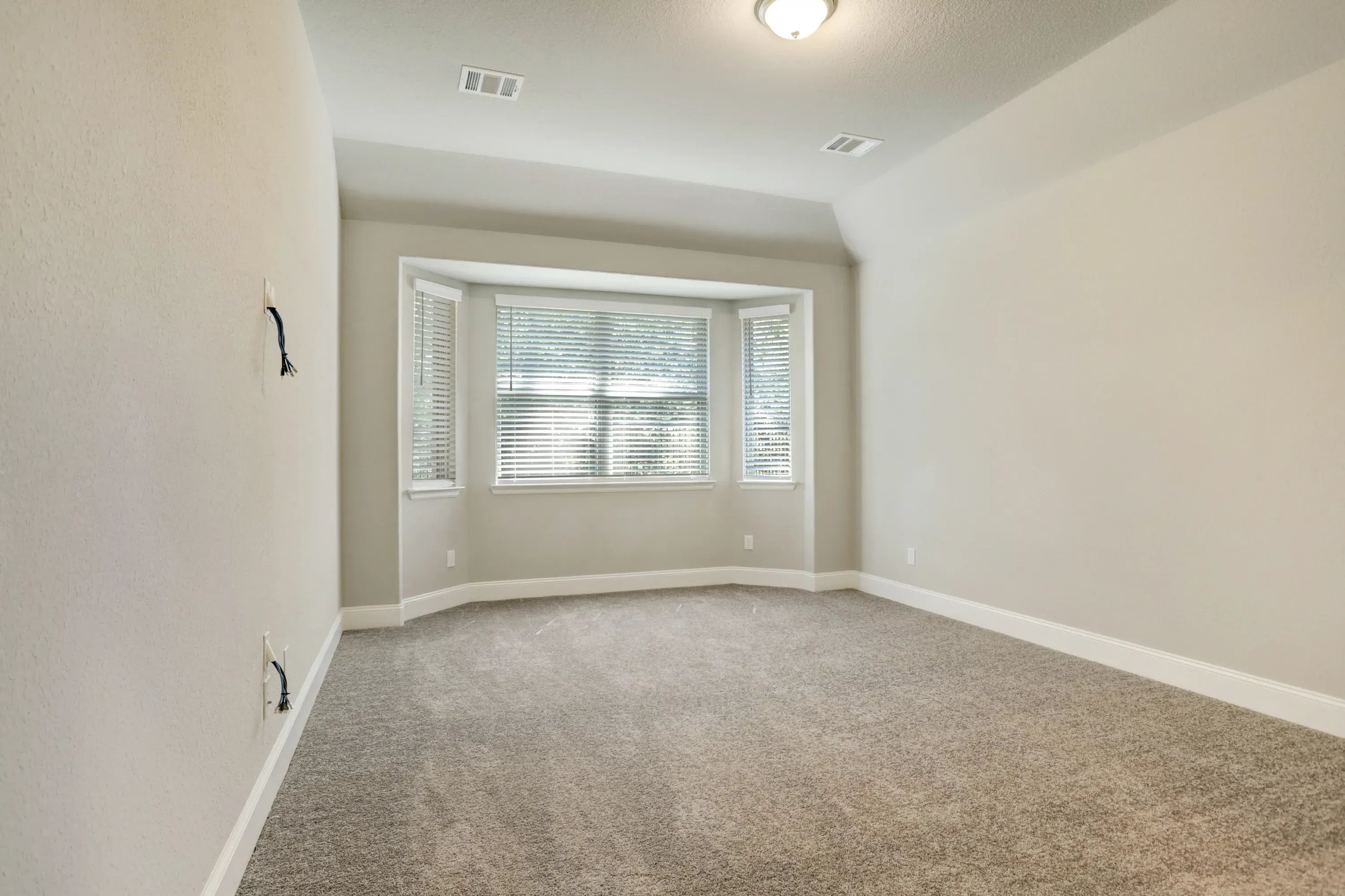 Primary bedroom with bay window