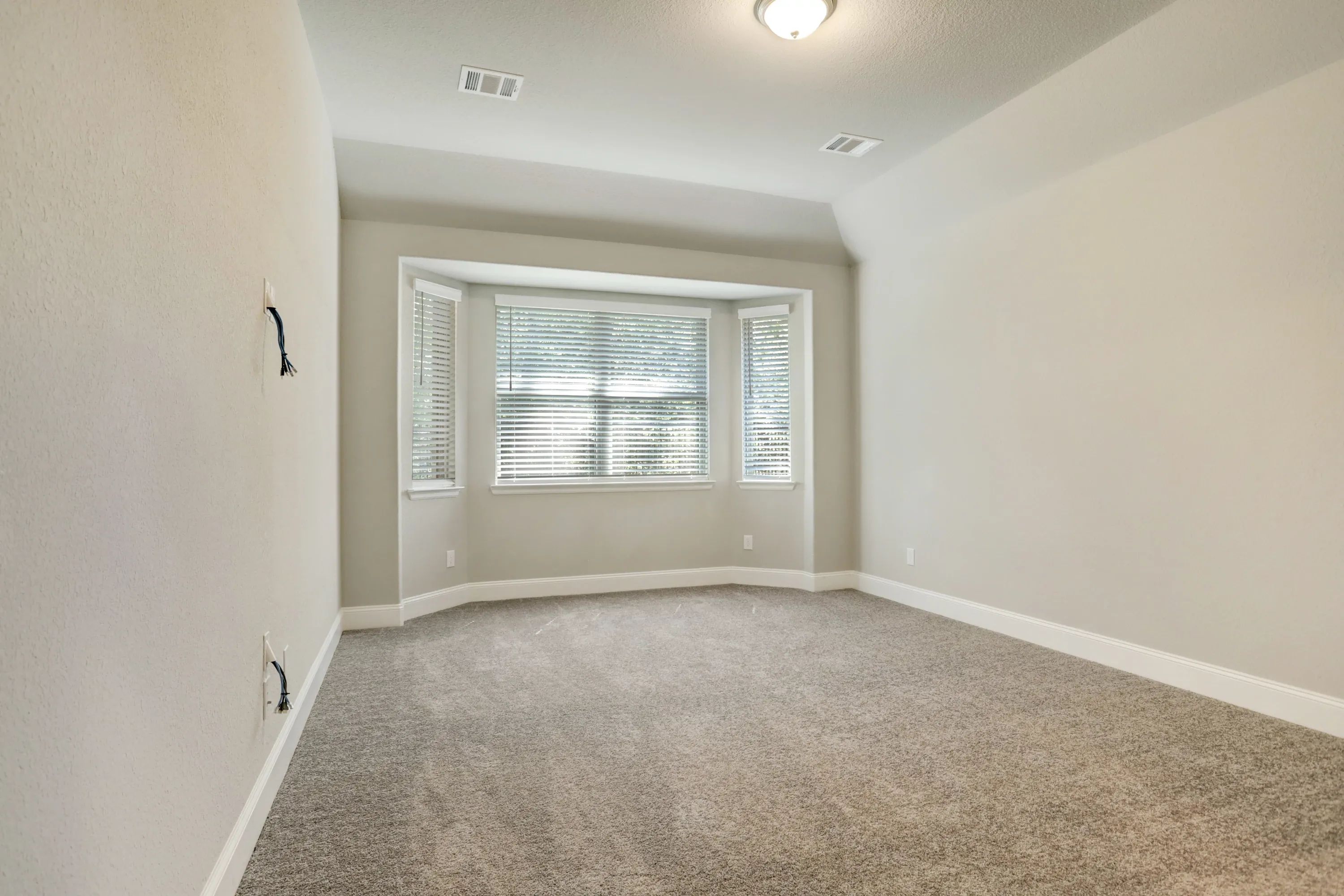 Primary bedroom with bay window
