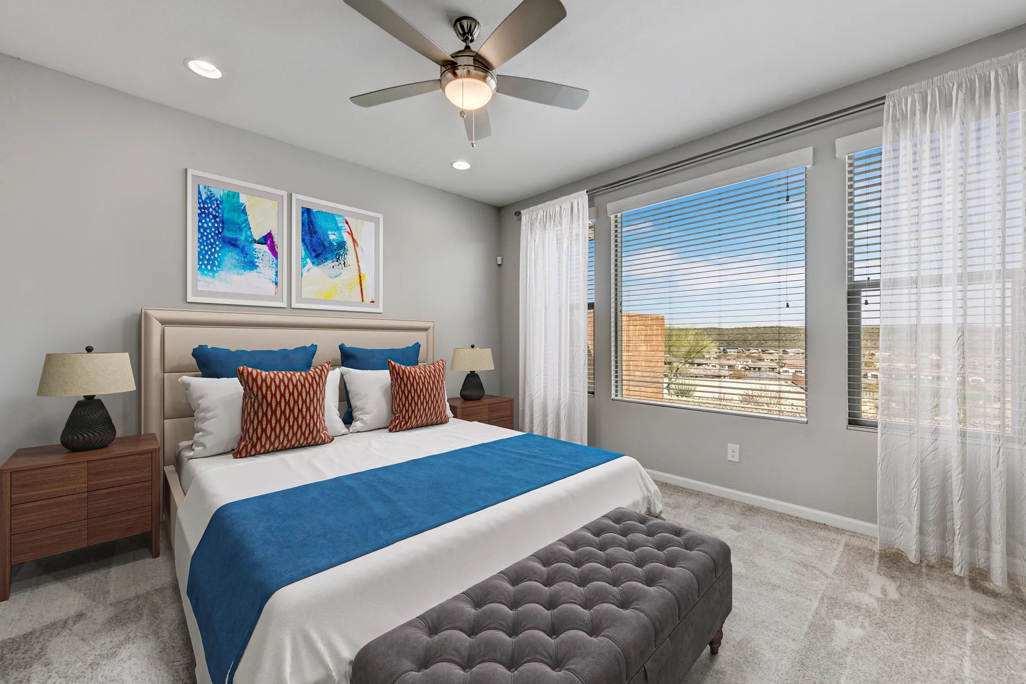 Virtually Staged Primary Bed