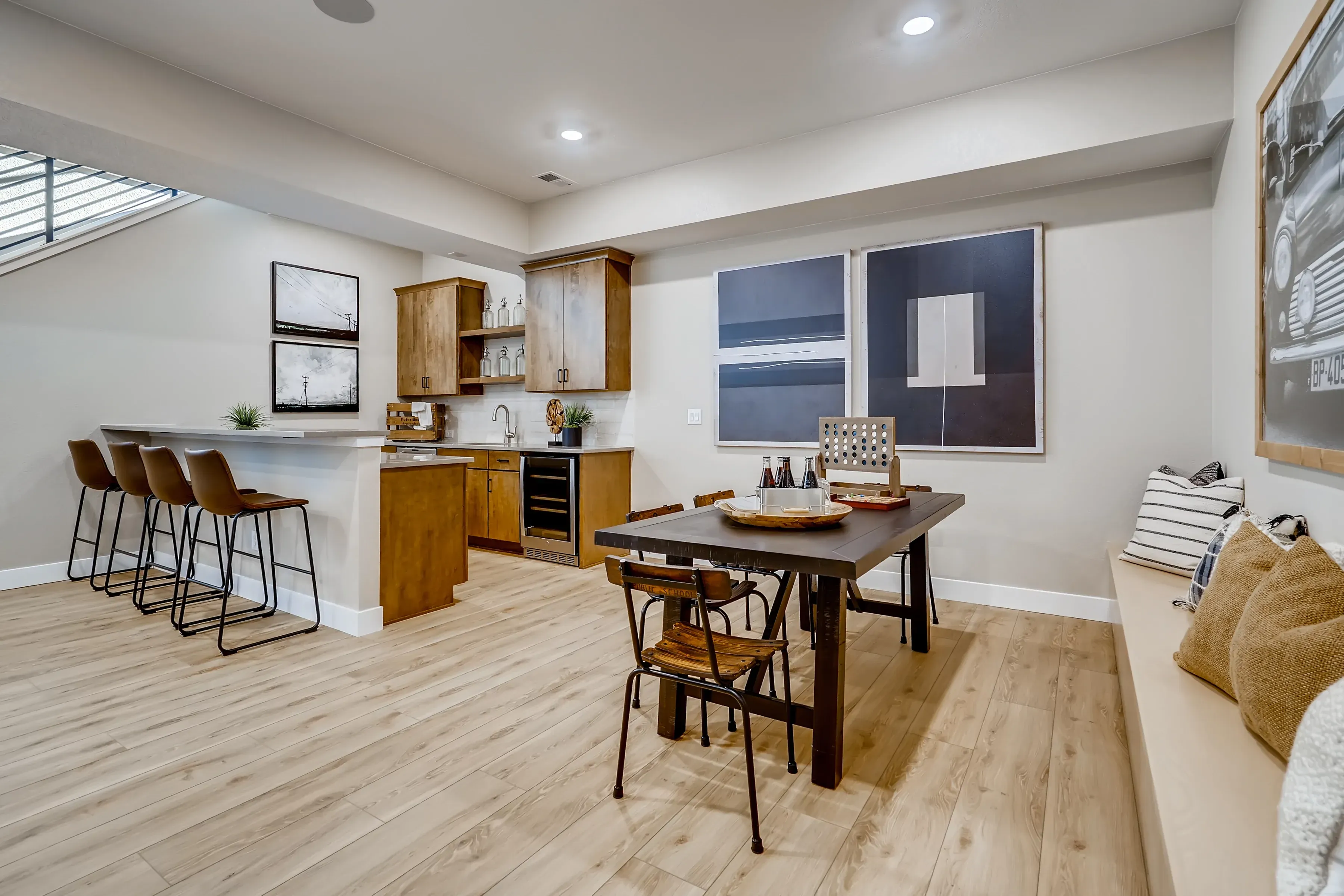 Amber Light Basement Wet Bar