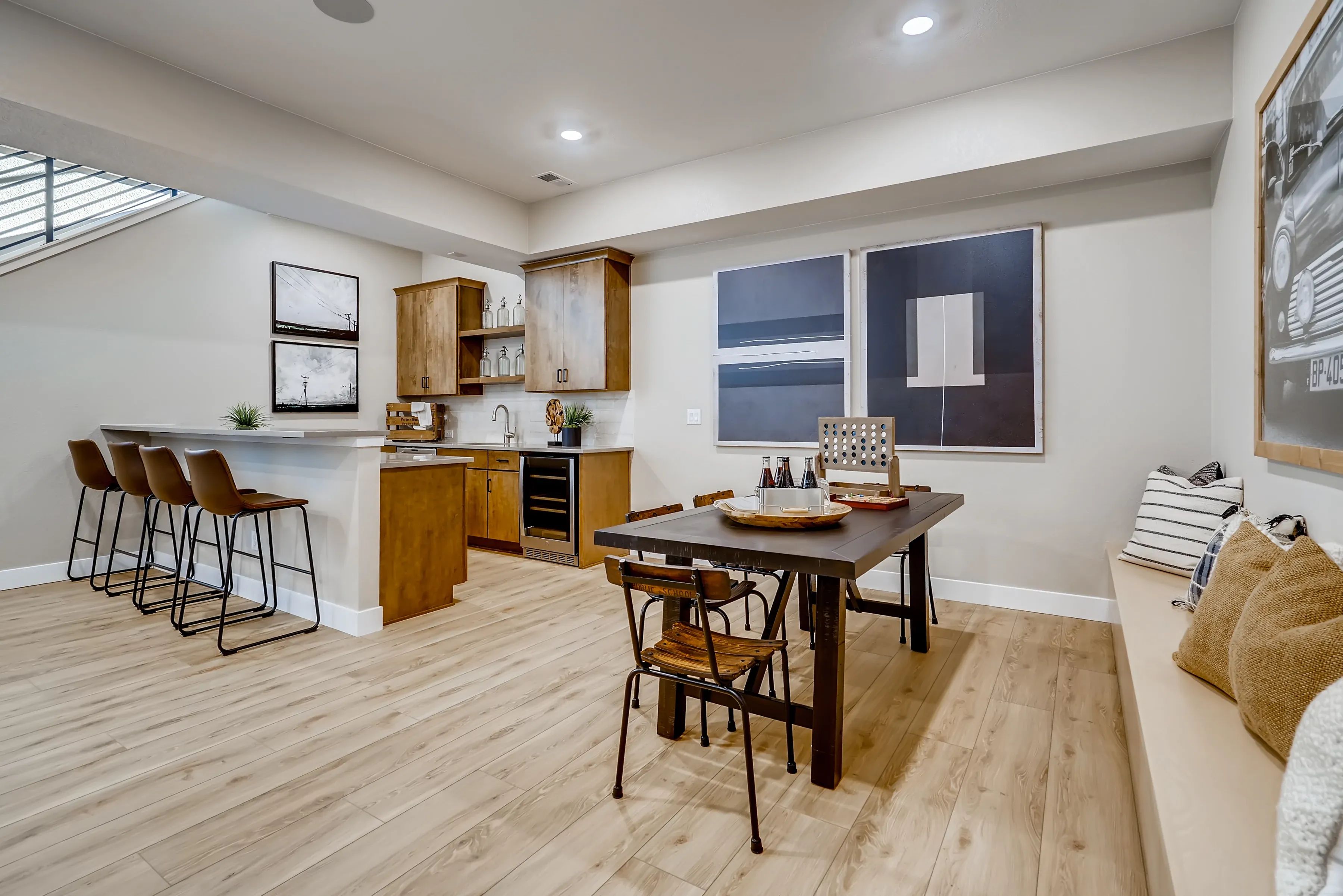 Amber Light Basement Wet Bar