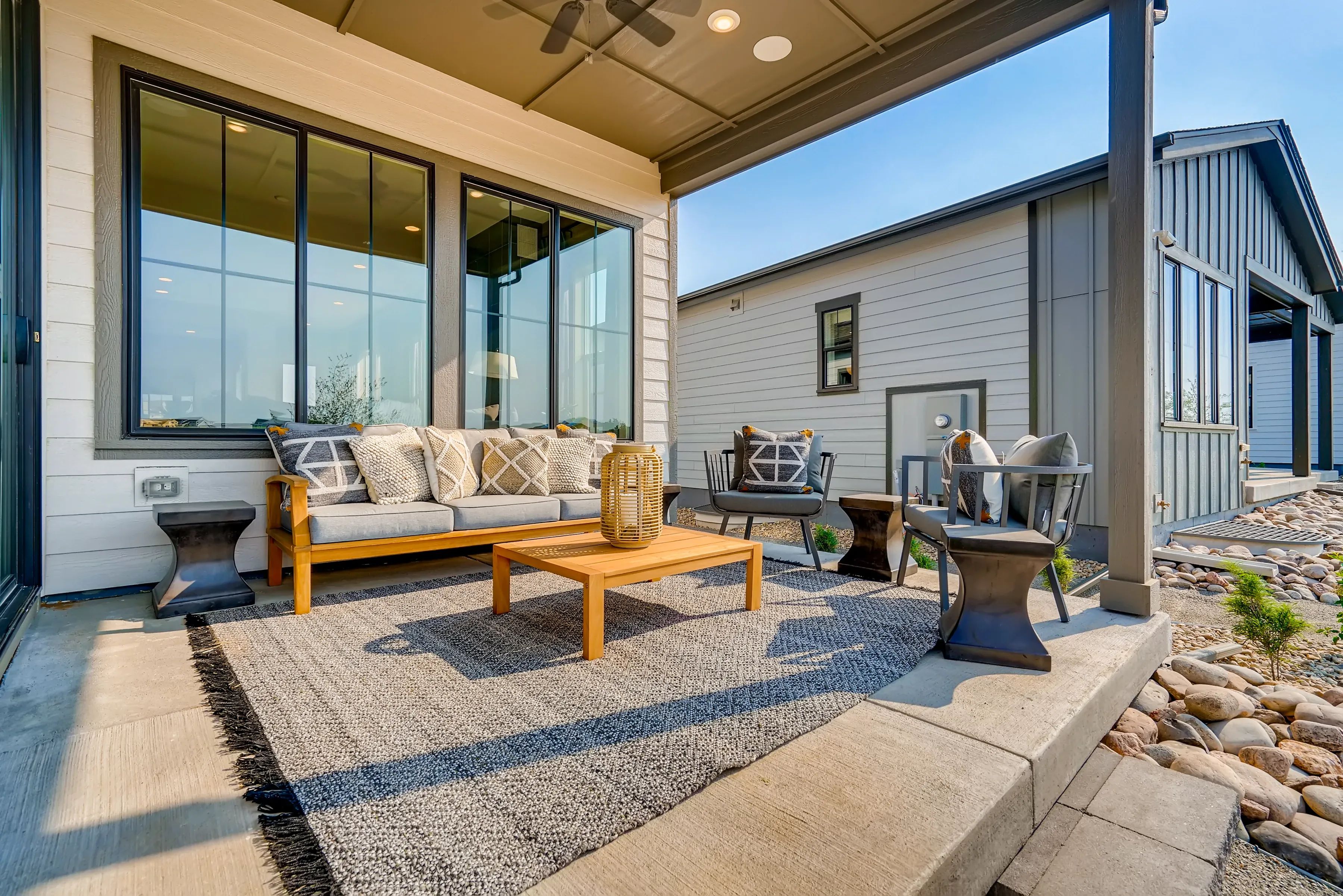 Amber Light Covered Patio