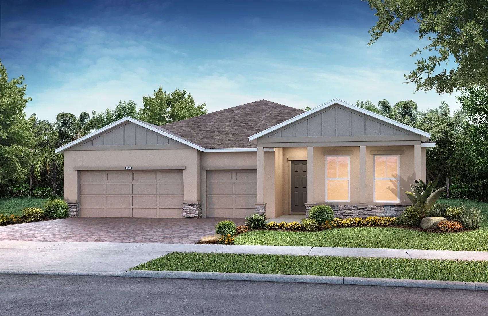 Exterior D: Farmhouse; Color Scheme 3