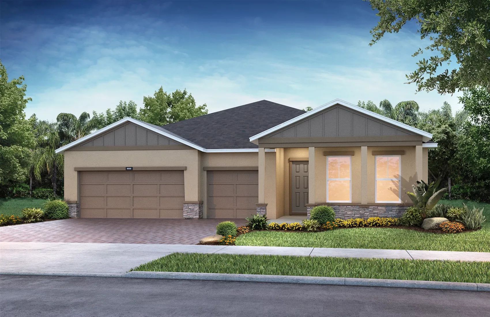 Exterior D: Farmhouse; Color Scheme 8