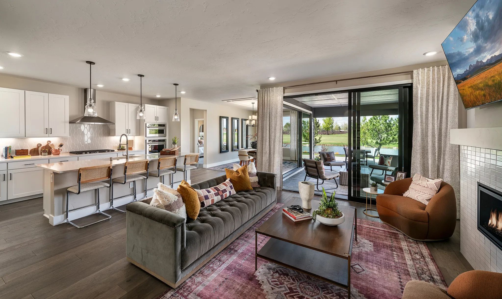 Great Room & Kitchen of Model at Valor