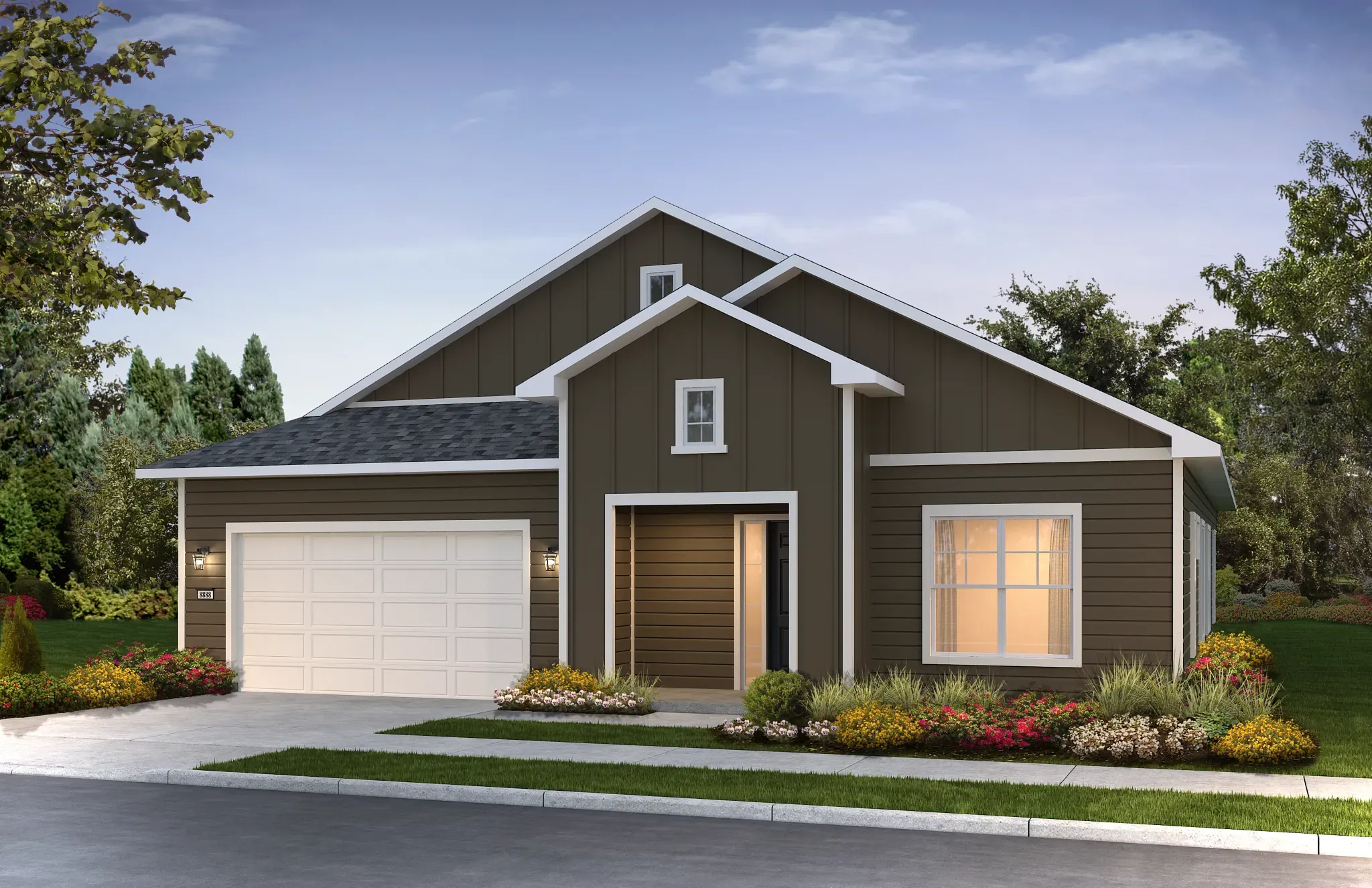 Exterior E: Trad Ranch; Color Scheme 9