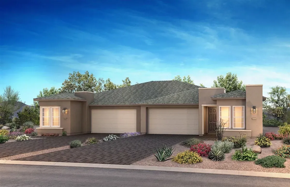 Left: Evia w/ Stucco, Color 3; Right: Valletta w/