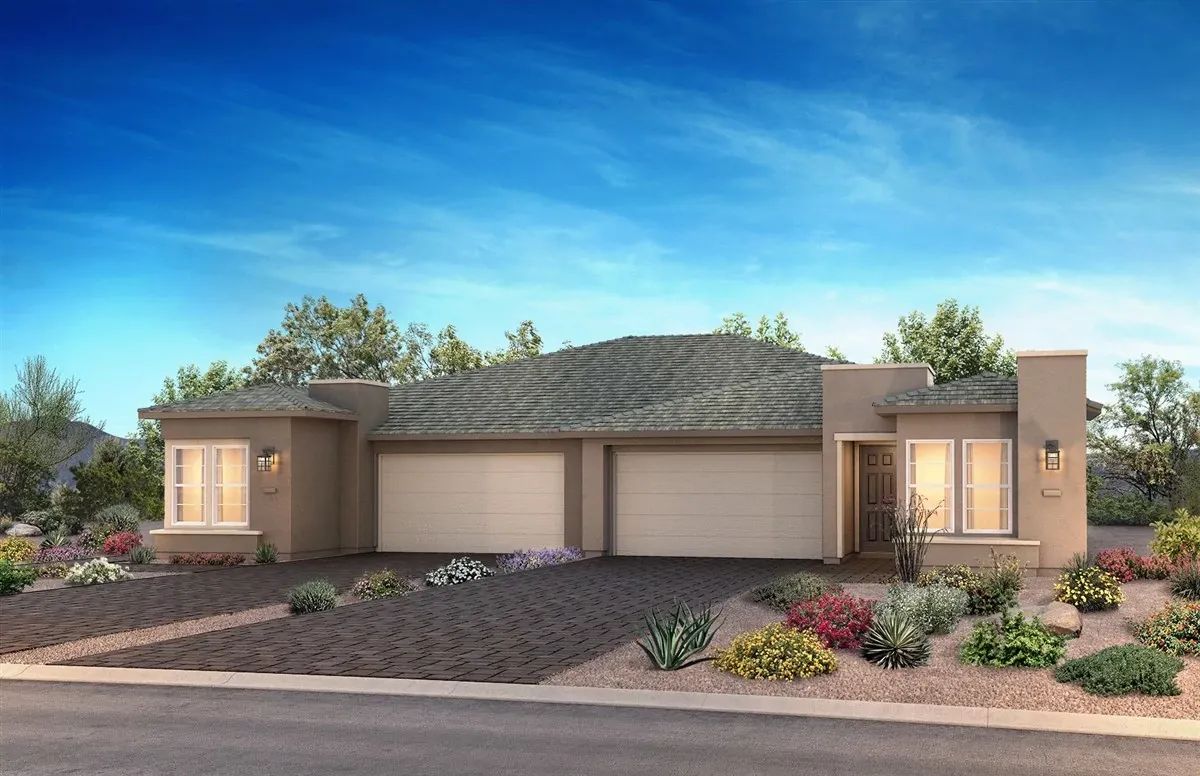 Left: Evia w/ Stucco, Color 3; Right: Valletta w/