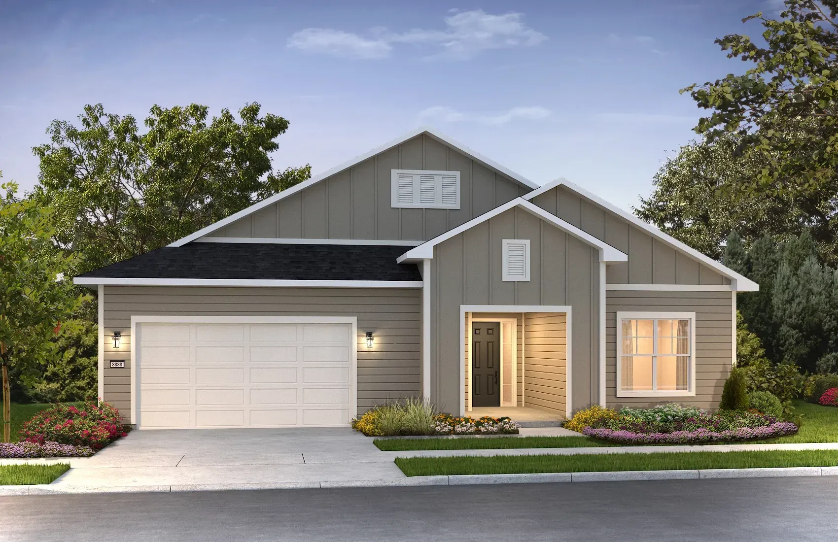 Exterior E: Trad Ranch; Color Scheme 11