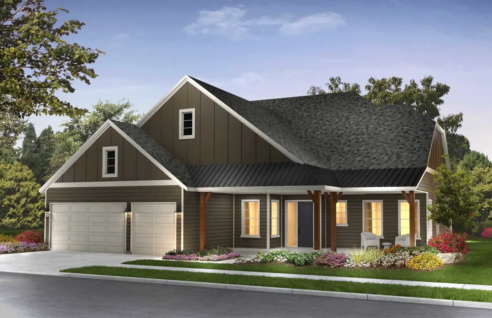 Exterior B: Contemp Ranch; Color 9