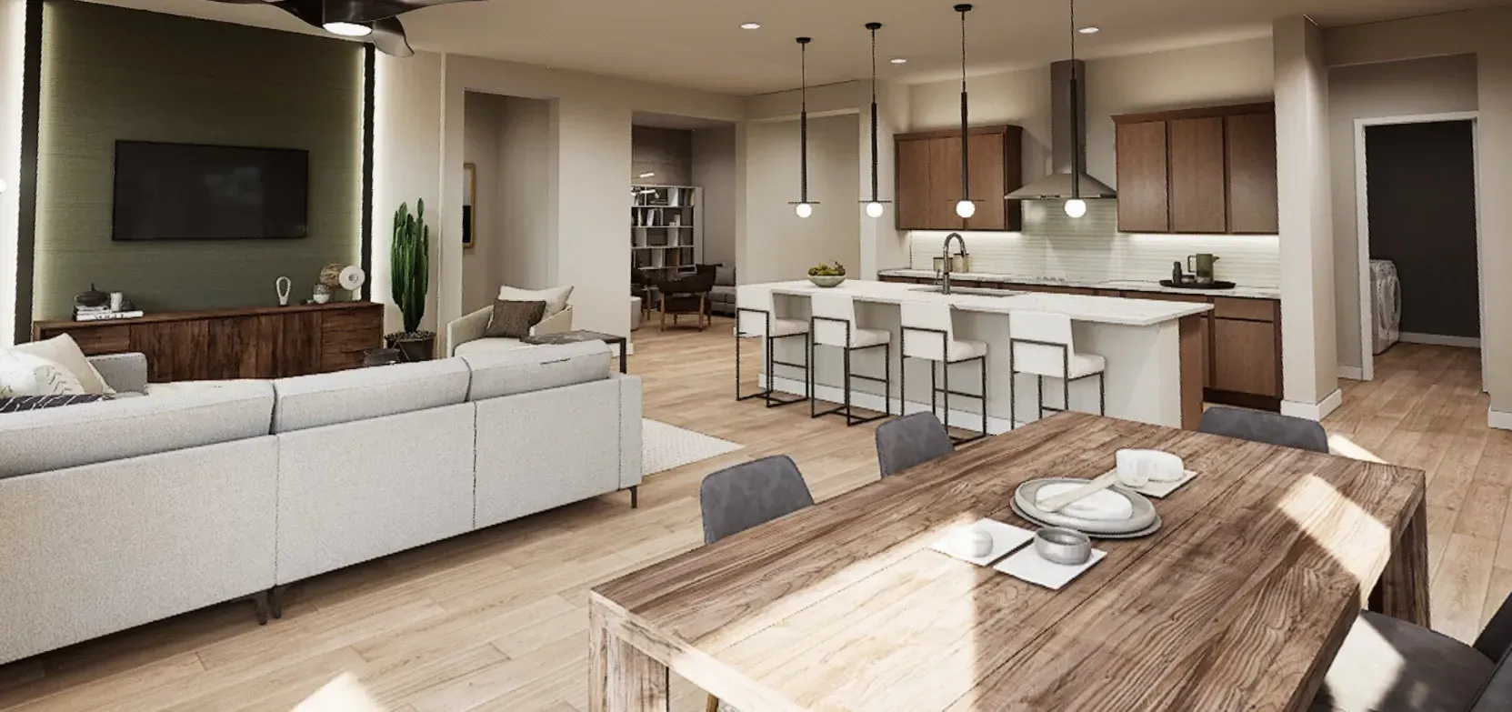Plan 5014 Great Room VR Rendering