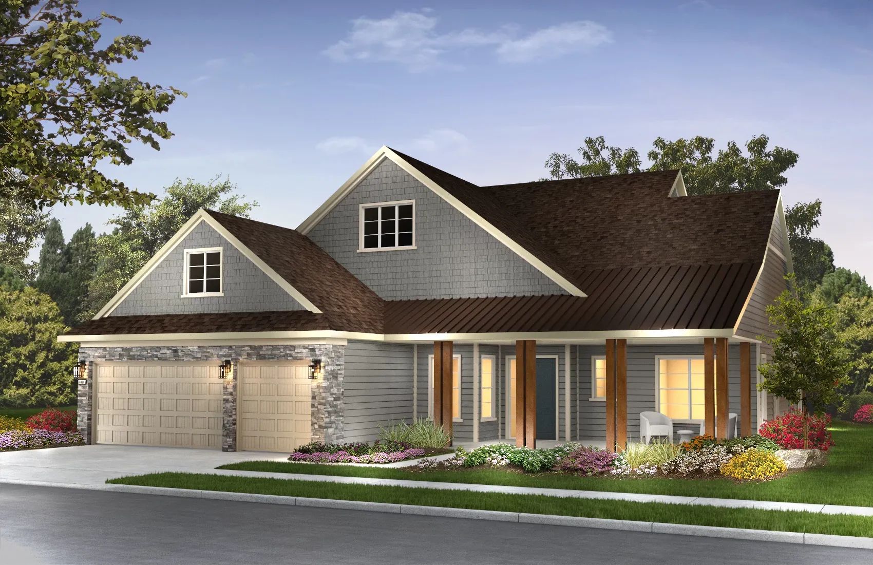 Exterior D: Contemp Cape Cod; Color 1