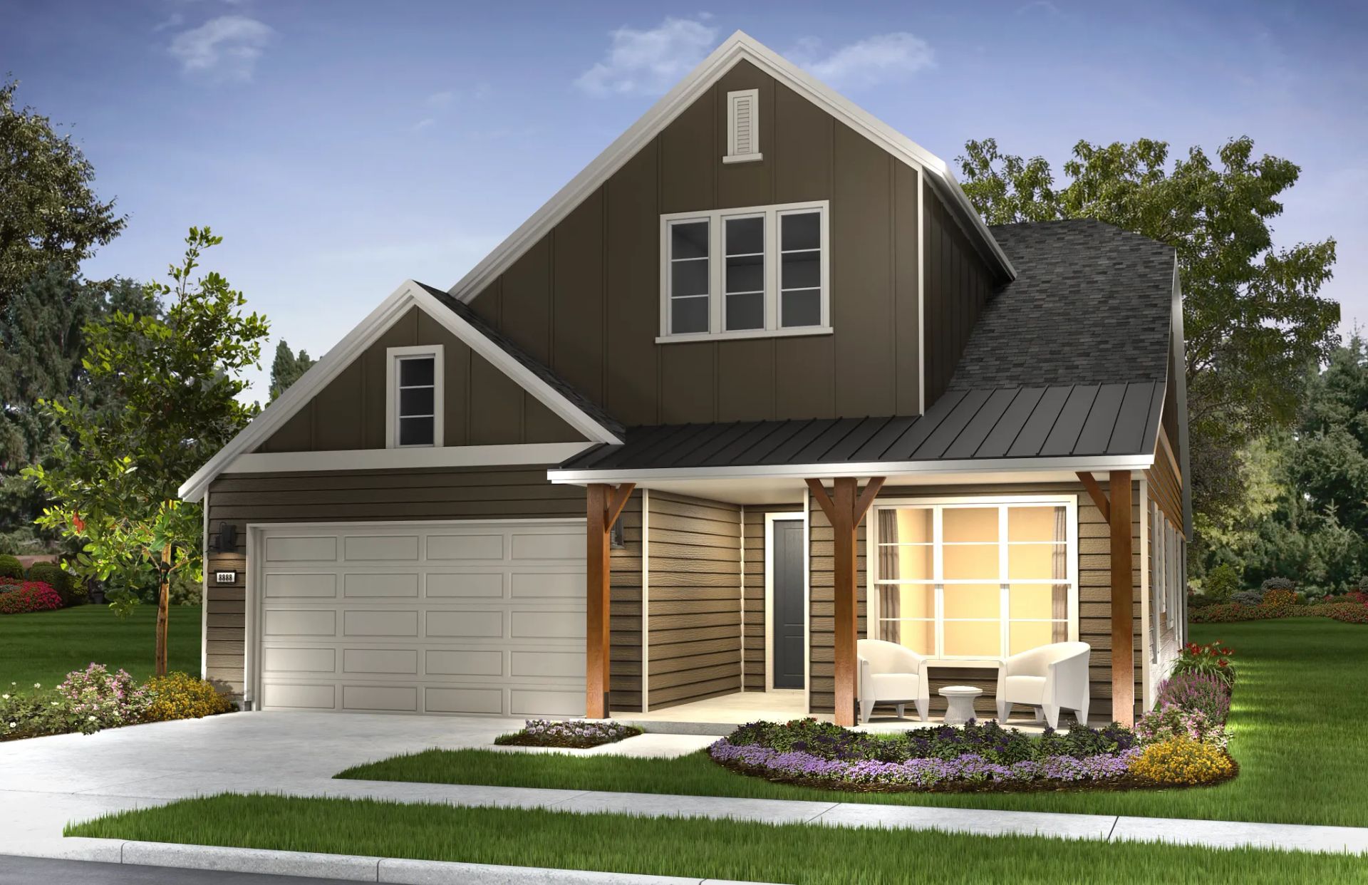 Exterior B: Contemp Ranch; Color 9