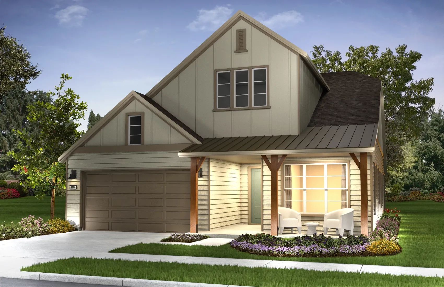 Exterior B: Contemp Ranch; Color 8