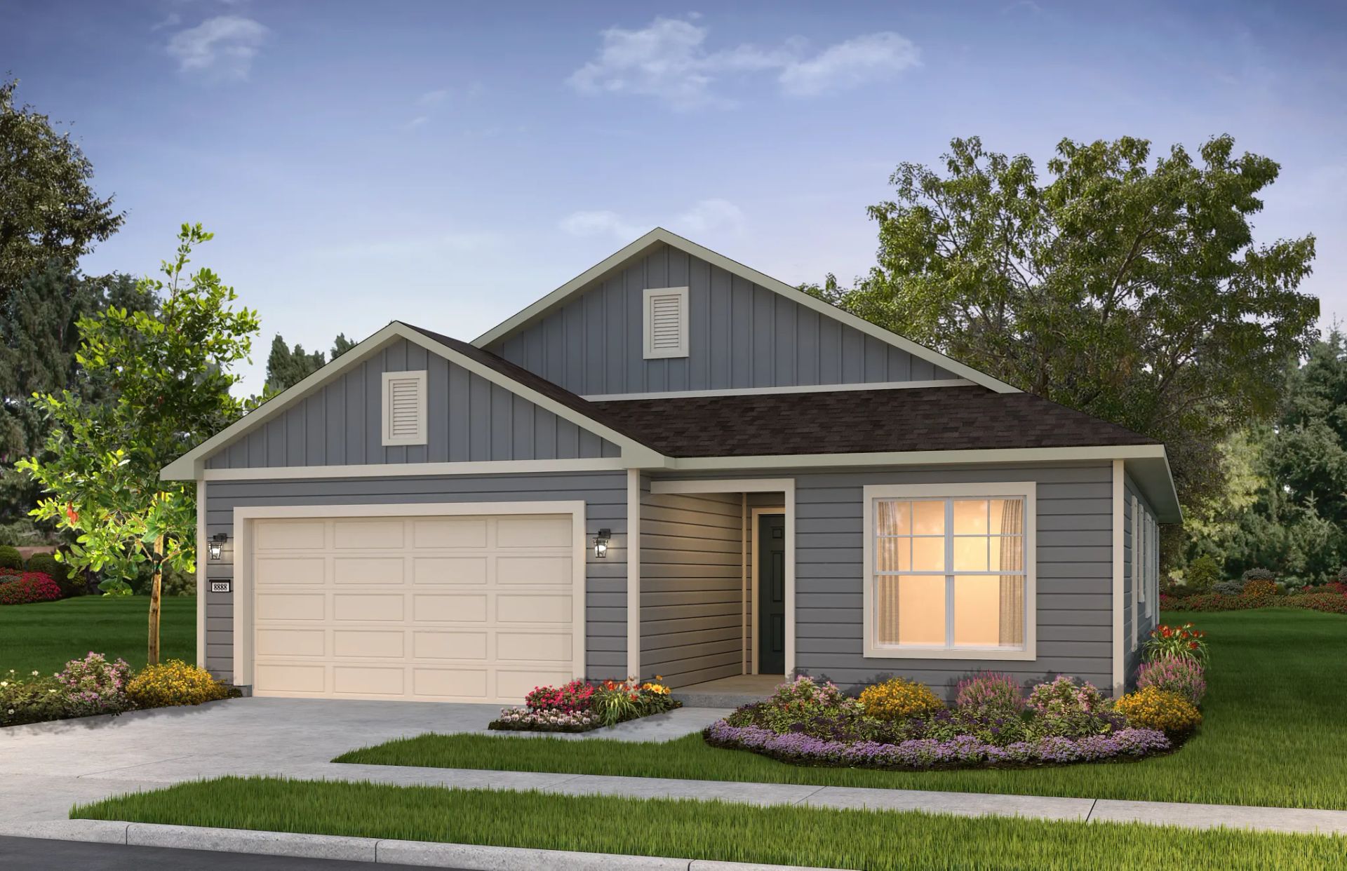 Exterior E: Trad Ranch; Color Scheme 12