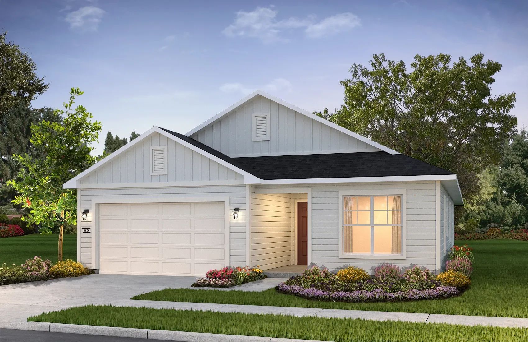 Exterior E: Trad Ranch; Color Scheme 7