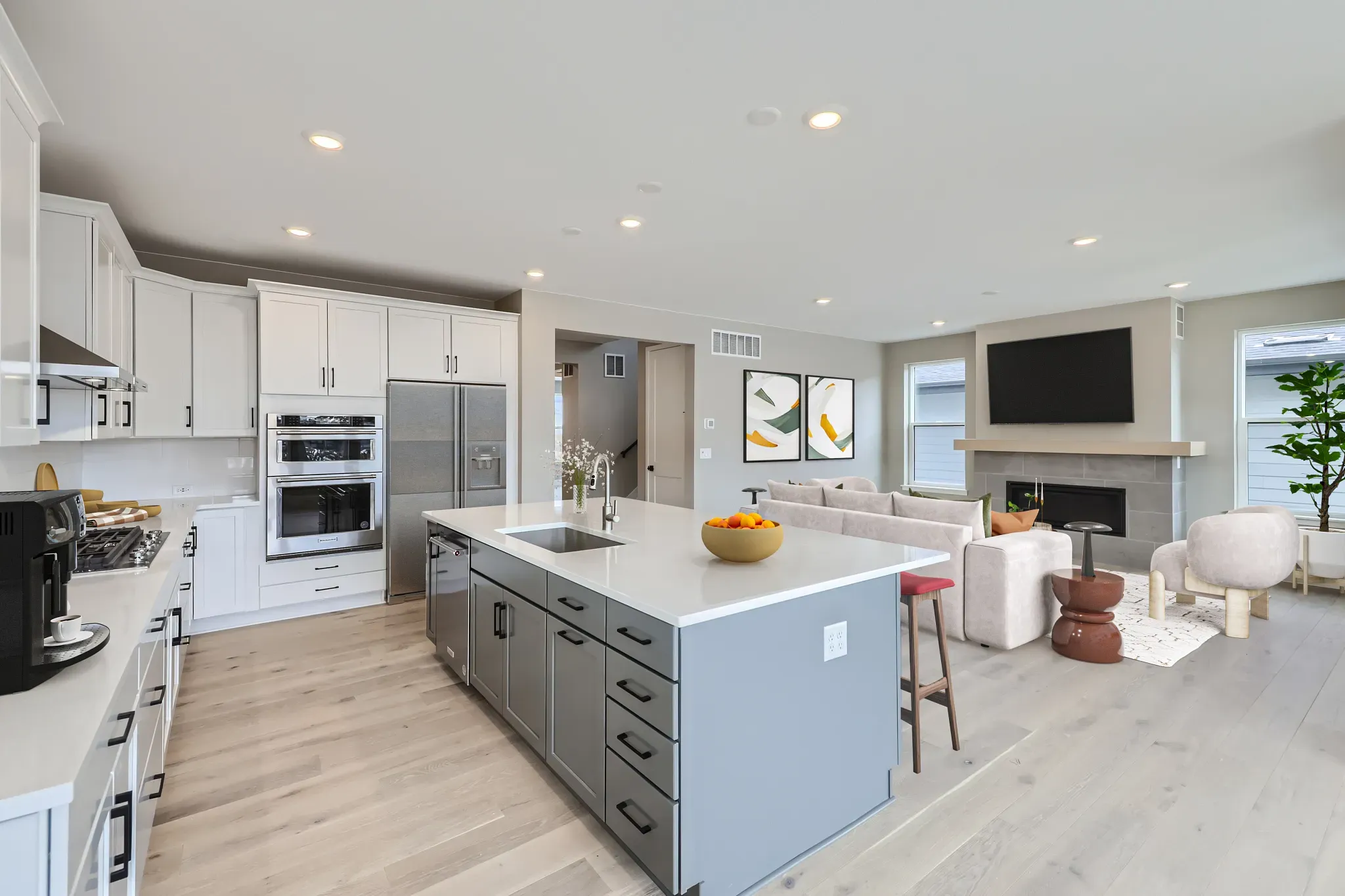 Kitchen + Great Room - Virtually Staged