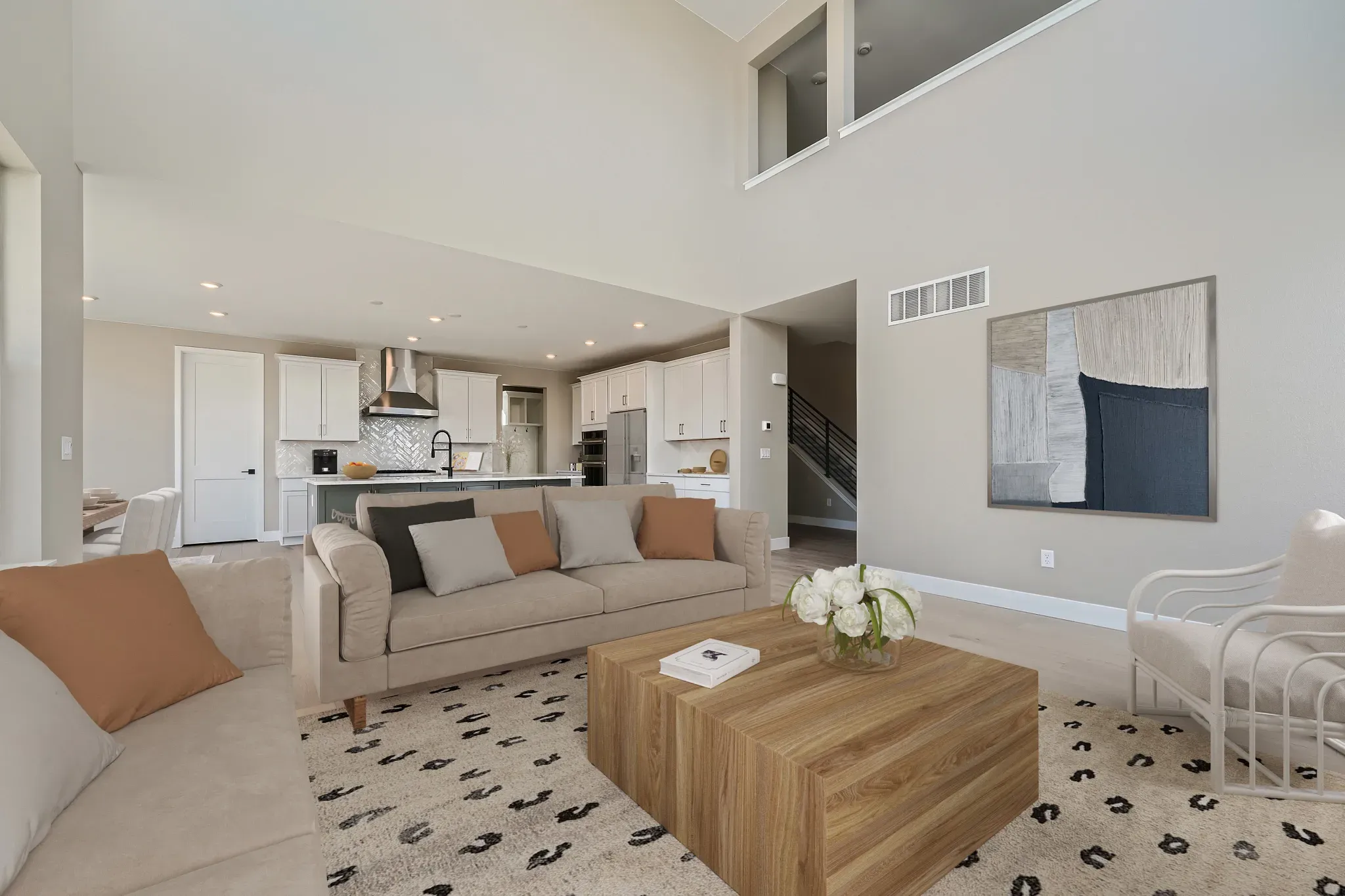 Rickie Plan Great Room + Kitchen - Virtually Stage
