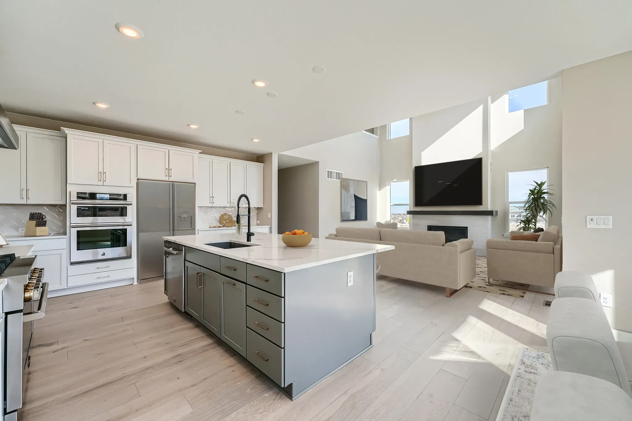Rickie Plan Kitchen + Great Room - Virtually Stage