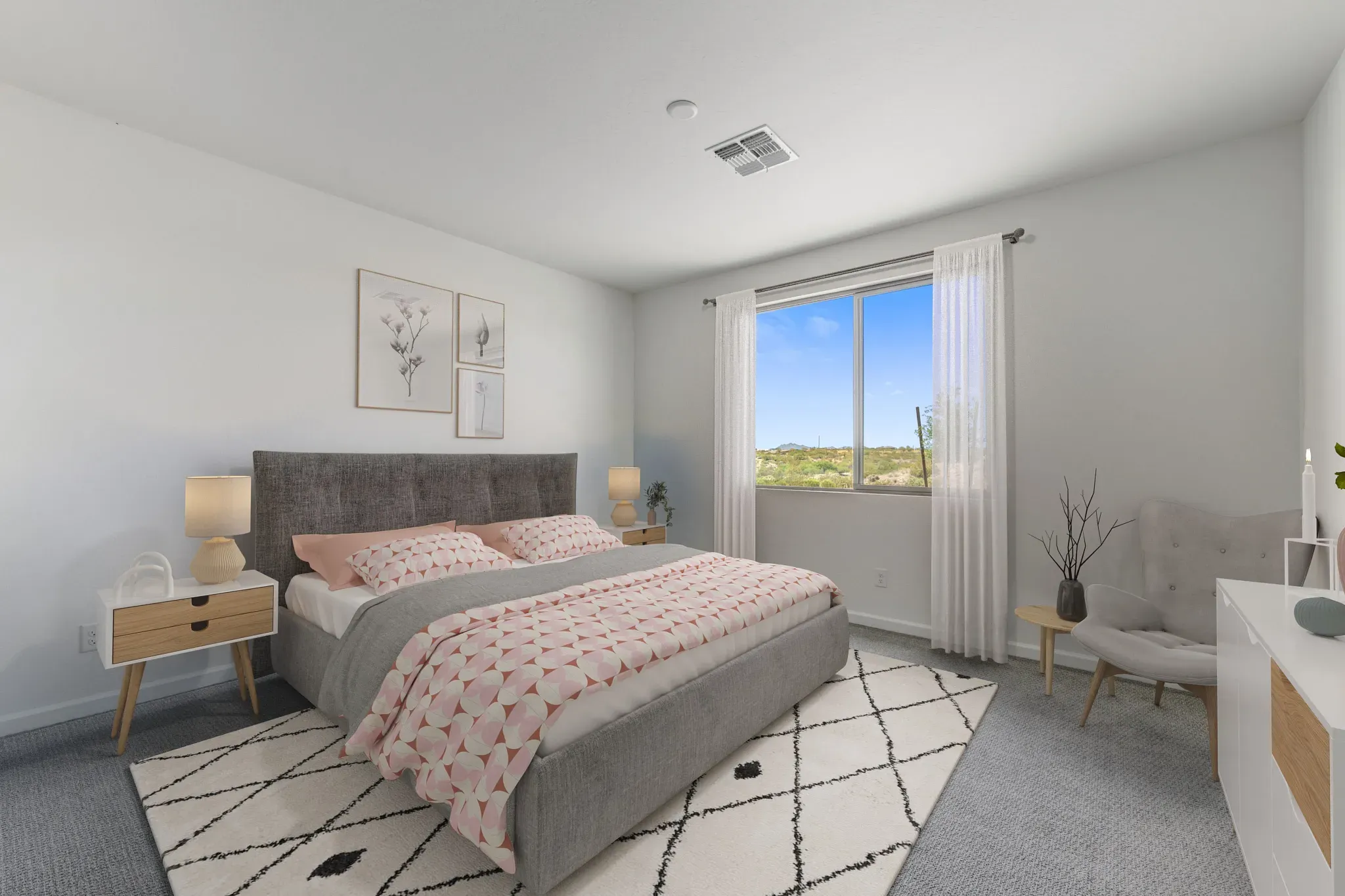 Virtually Staged Primary Bed