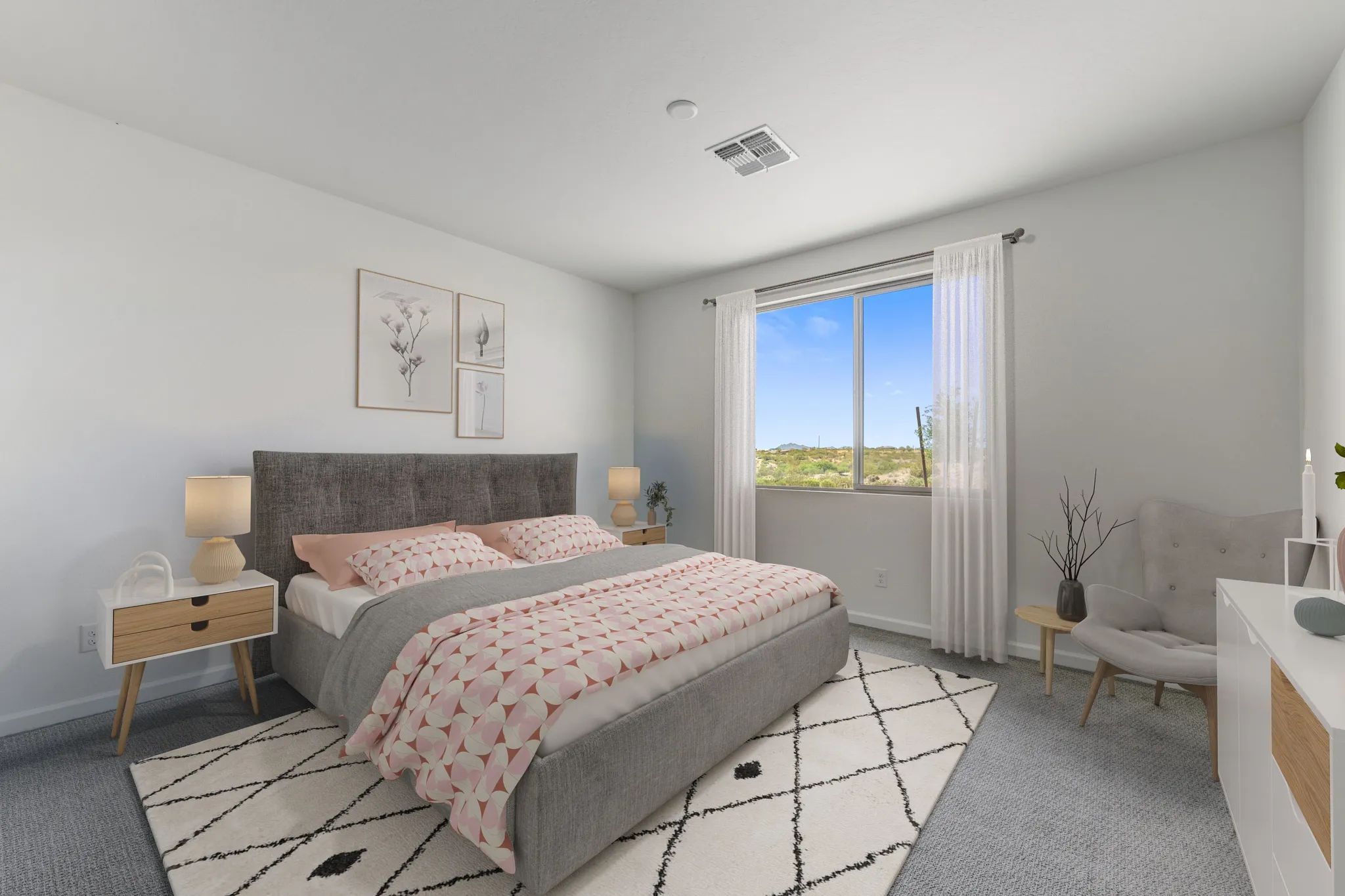 Virtually Staged Primary Bed