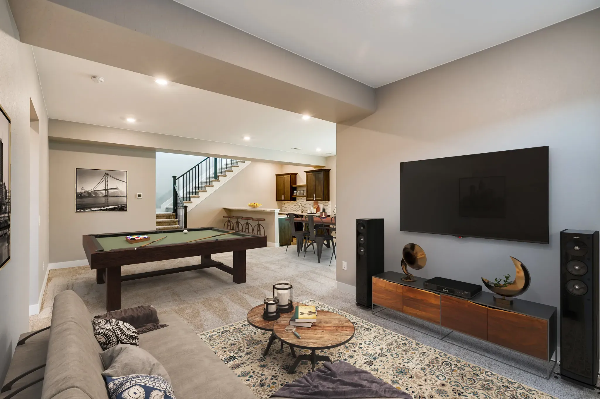 Finished Basement Rec Room