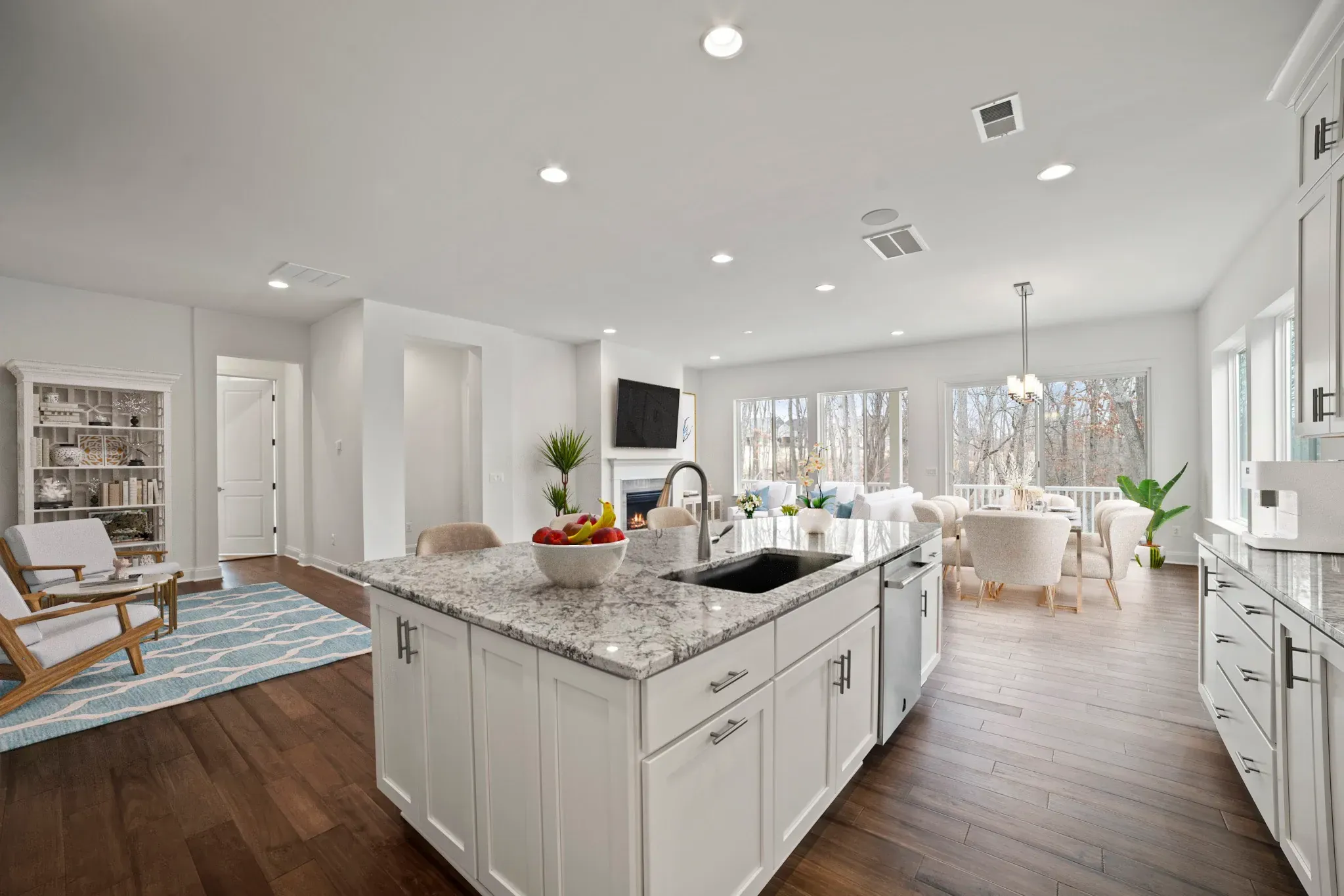 Virtually Staged Kitchen & Great Room