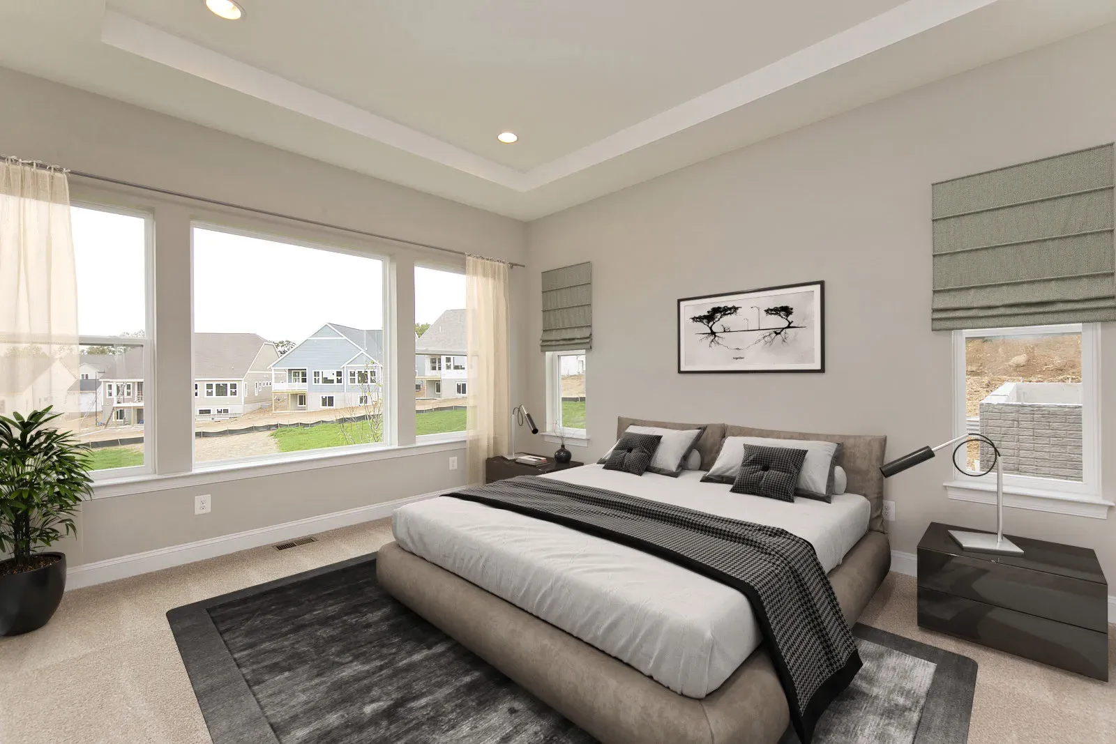 Virtually Staged Primary Bed