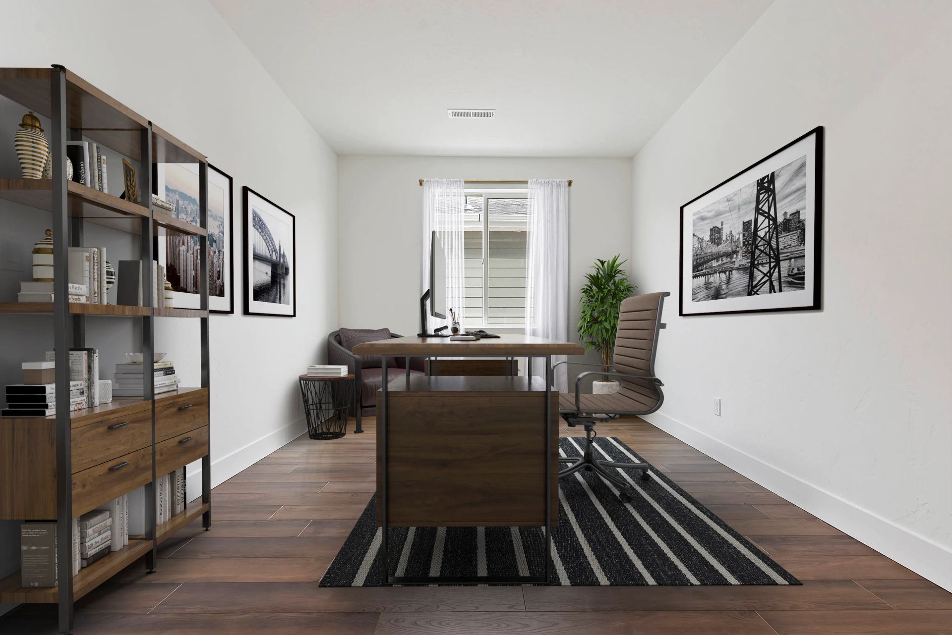 Virtually Staged Den
