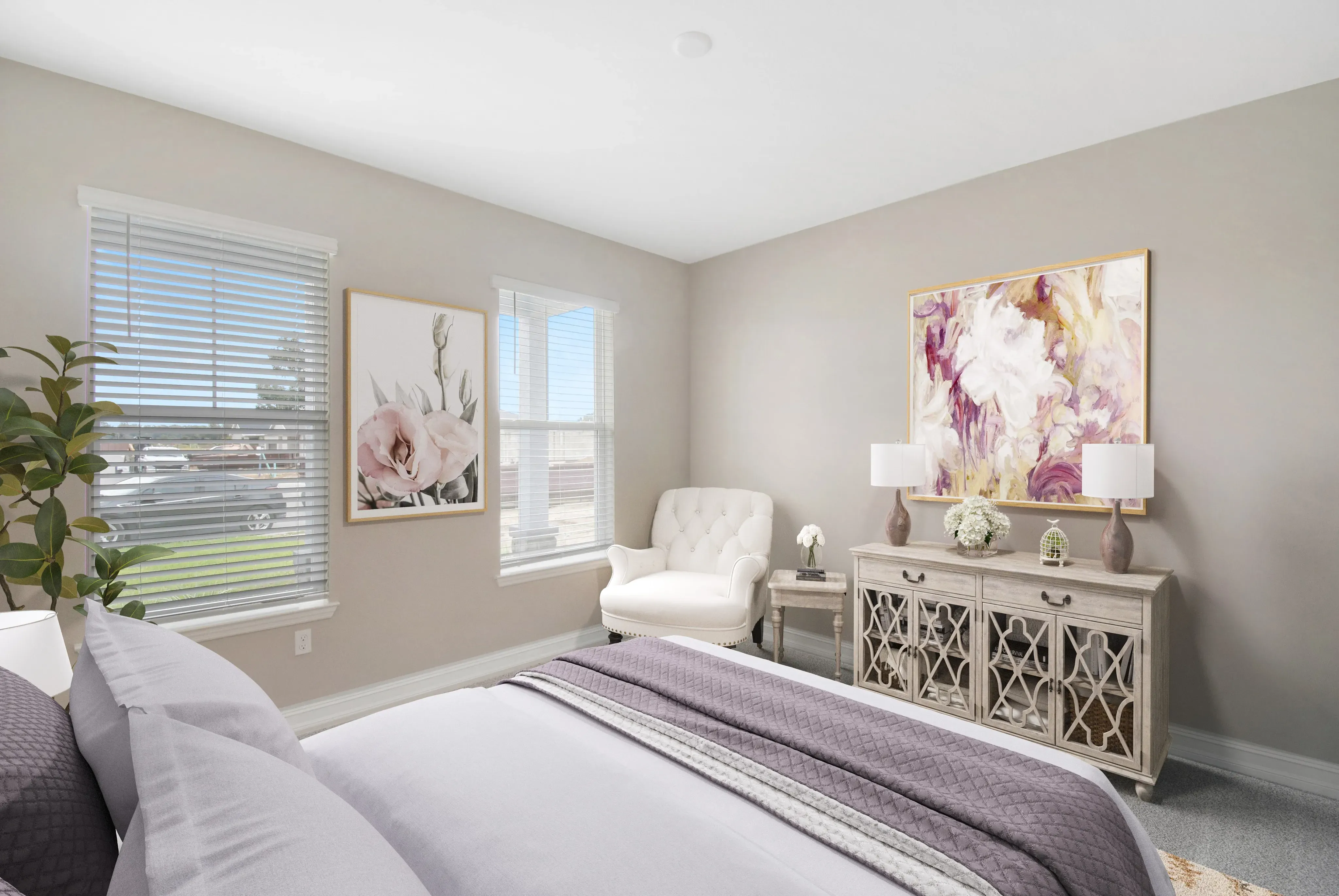 Virtually Staged Guest Bed