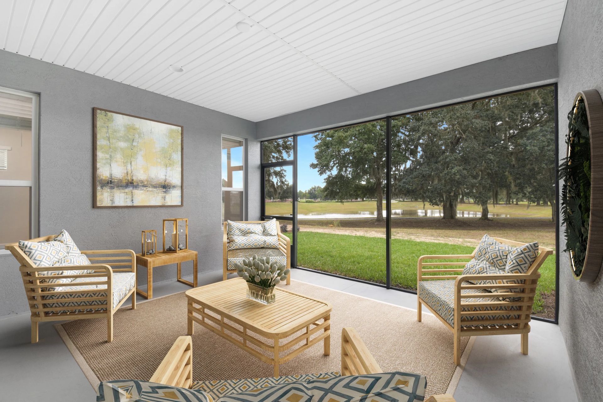 Virtually Staged Screened Lanai